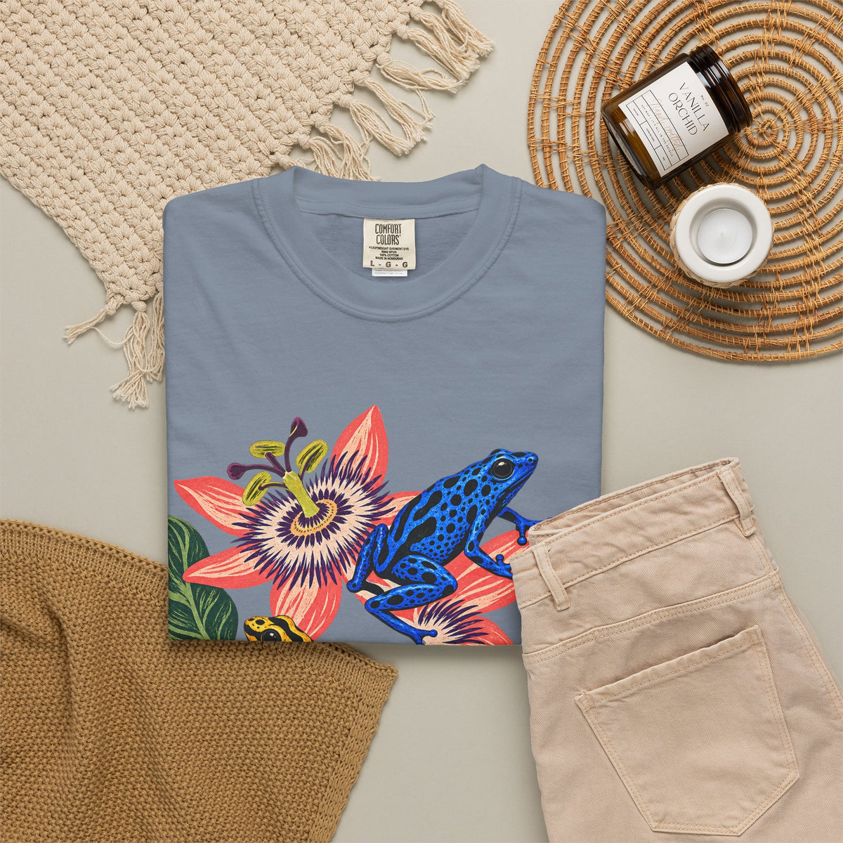 Poison Dart Frogs Passion Flowers Tee Colorful Dart Frog Tropical Flower Wildlife Shirt