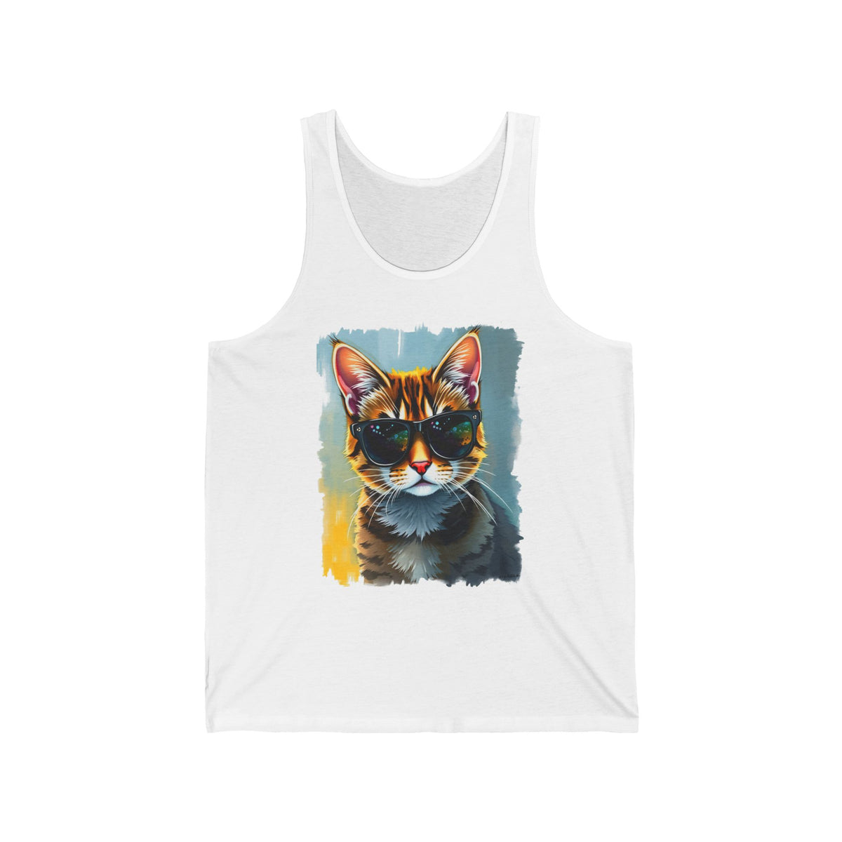Cool Cat in Sunglasses Graphic Tank Top Unisex Jersey Tank