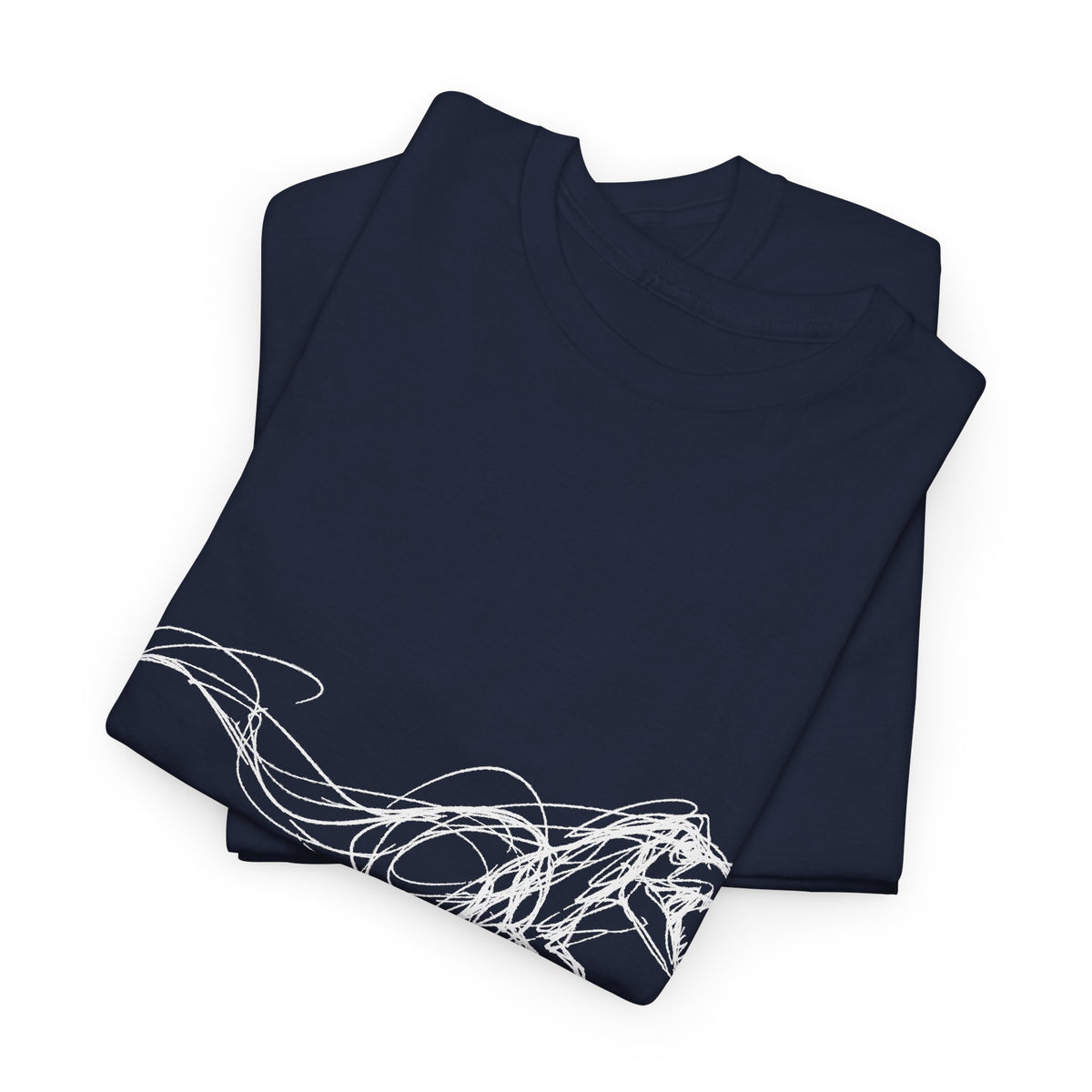 Sketchy White T-Rex on Black T-Shirt Loose Ink Dinosaur Line Art