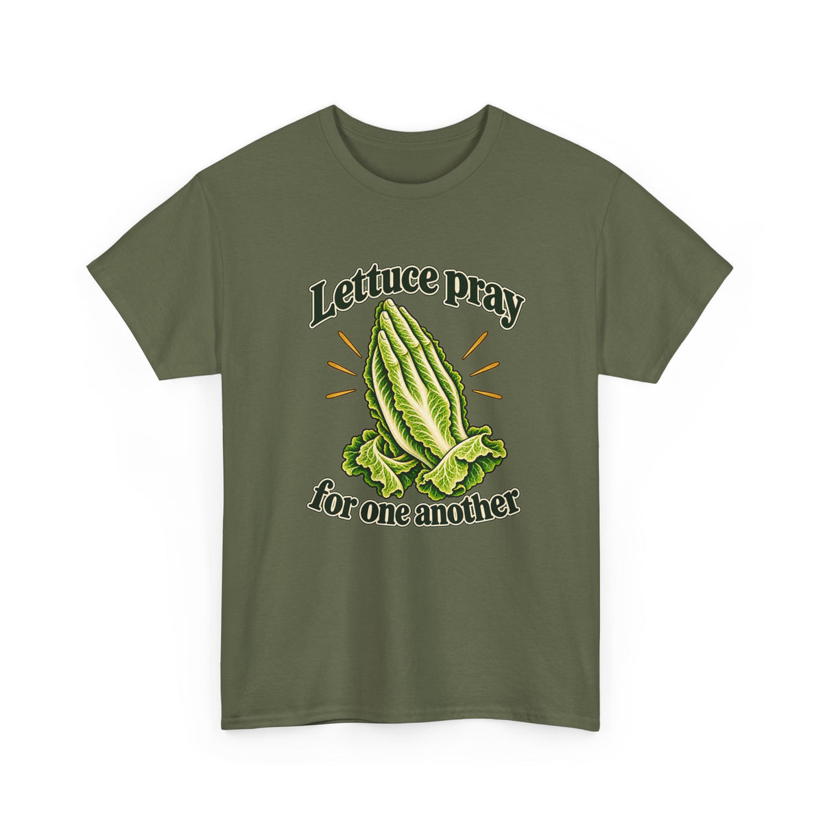 Lettuce Pray For One Another T-Shirt Funny Vegetable Pun Praying Hands Tee