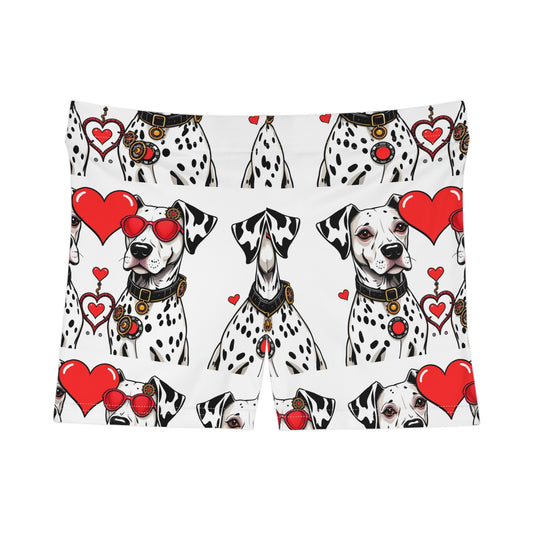 Women's Shorts - Valentines Hearts Love Dalmatian Dogs Cute Adorable