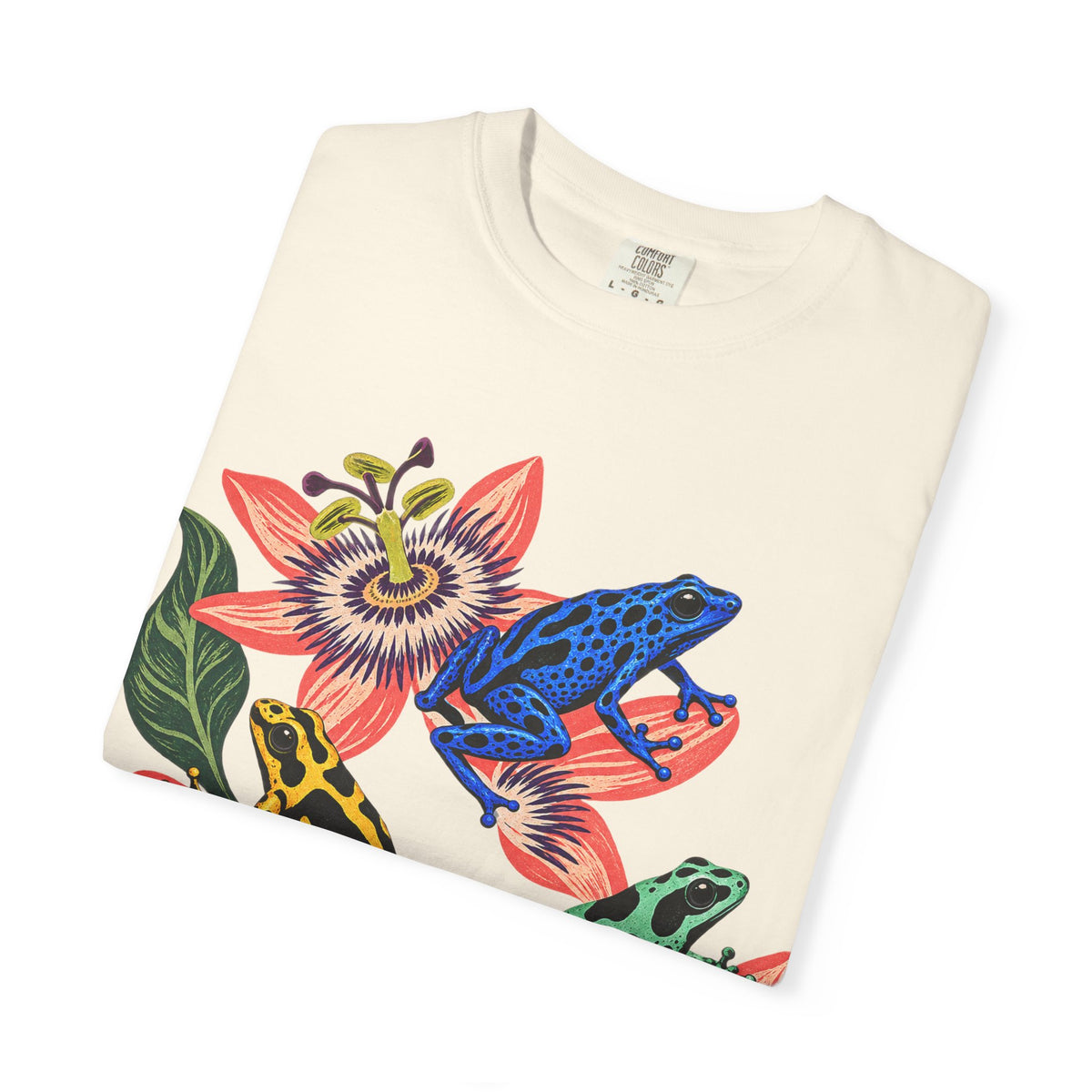 Poison Dart Frogs Passion Flowers Tee Colorful Dart Frog Tropical Flower Wildlife Shirt