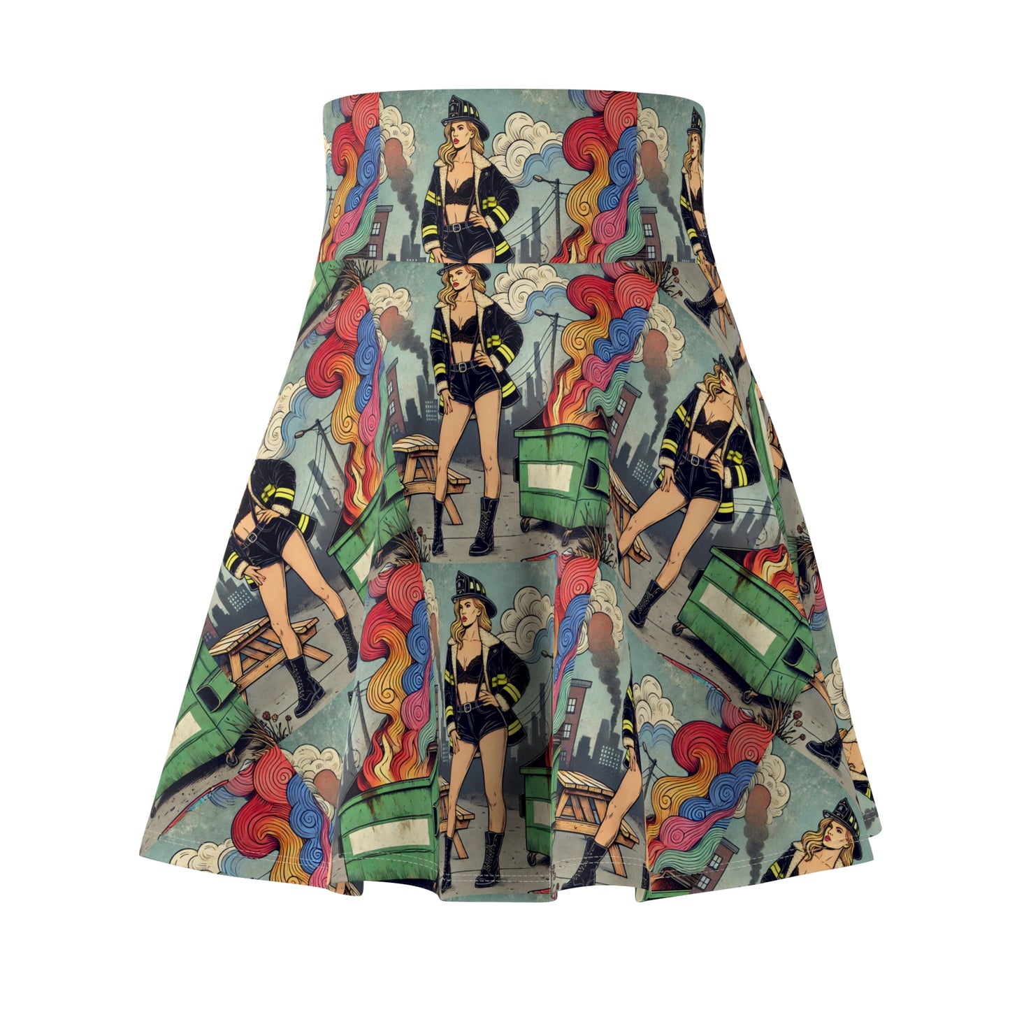 Skater Skirt - Dumpster Fire Print