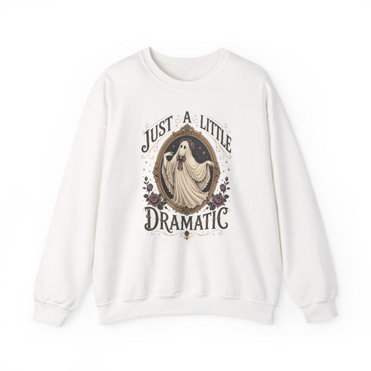 Just A Little Dramatic Ghost Sweatshirt Cute Vintage Halloween