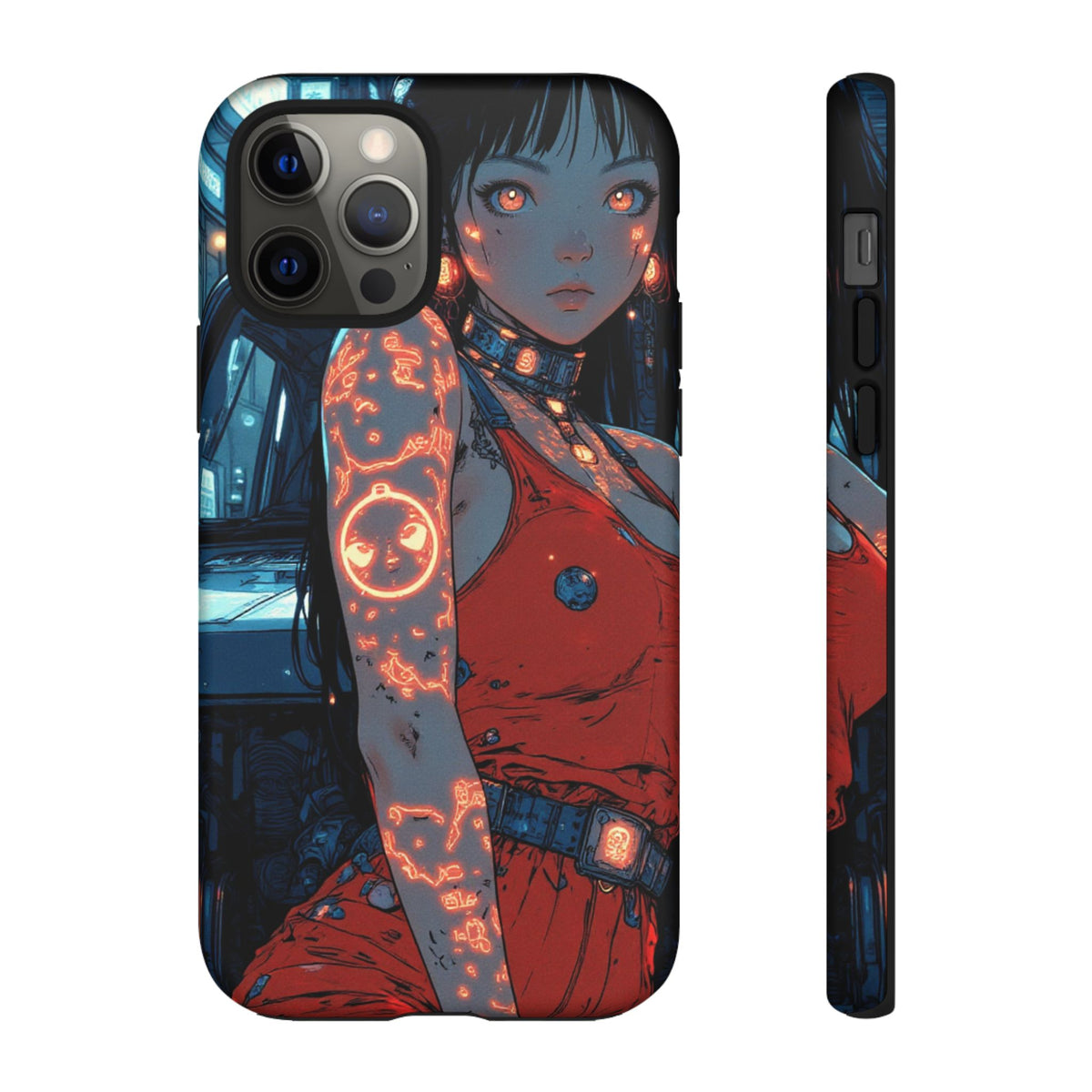 Tattooed Girl Neon Car Tough Phone Case iPhone Samsung Pixel