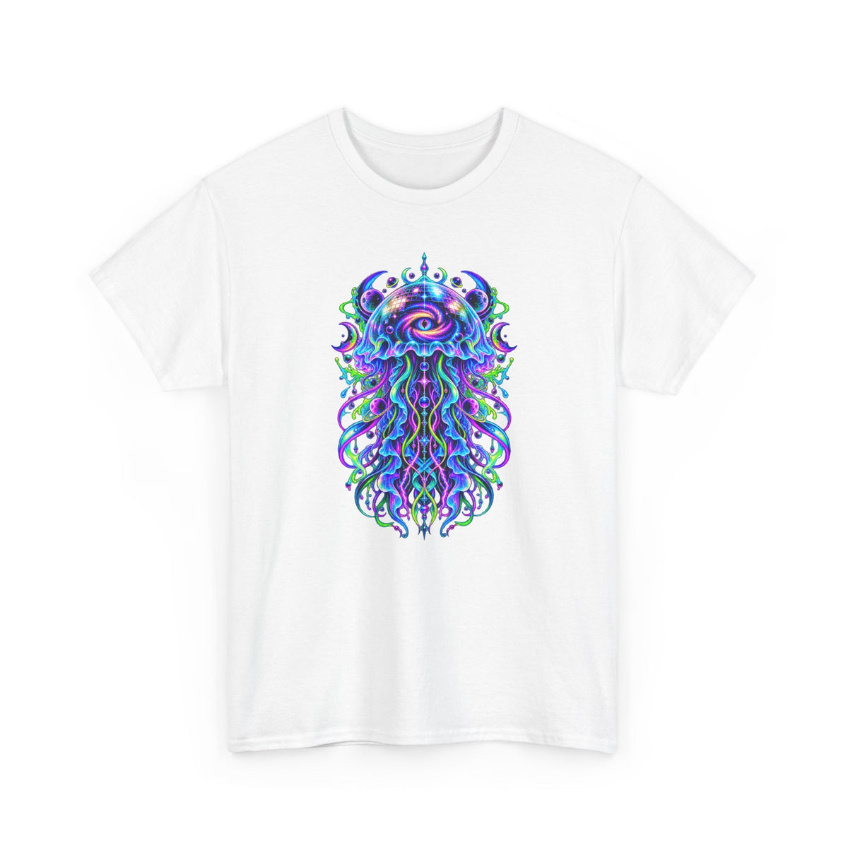 Cosmic Jellyfish T-Shirt Neon Space Psychedelic Disco Eye Tee