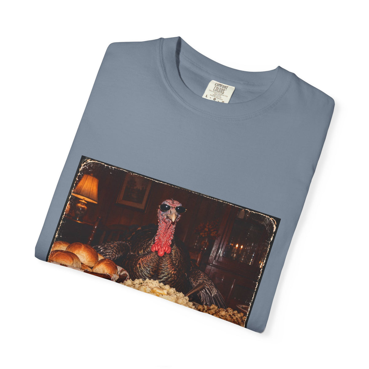 Here for the Sides Funny Thanksgiving Turkey Tee Cool Turkey Sunglasses Side Dishes Meme Shirt