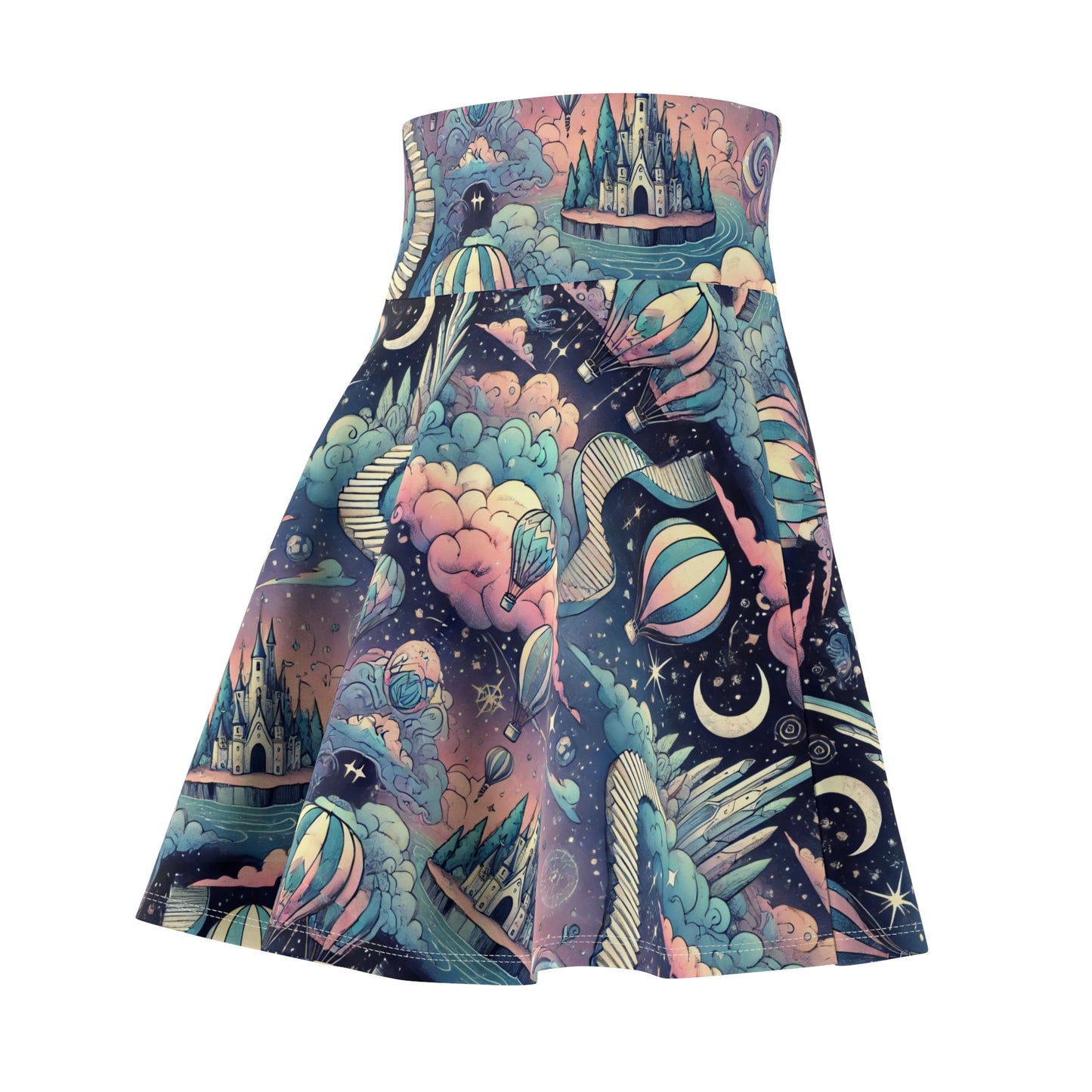 Skater Skirt, Surreal Dreamscape Design, A-line Flared Mini, Women's Clothing, Fashion Apparel, Outfit Ideas