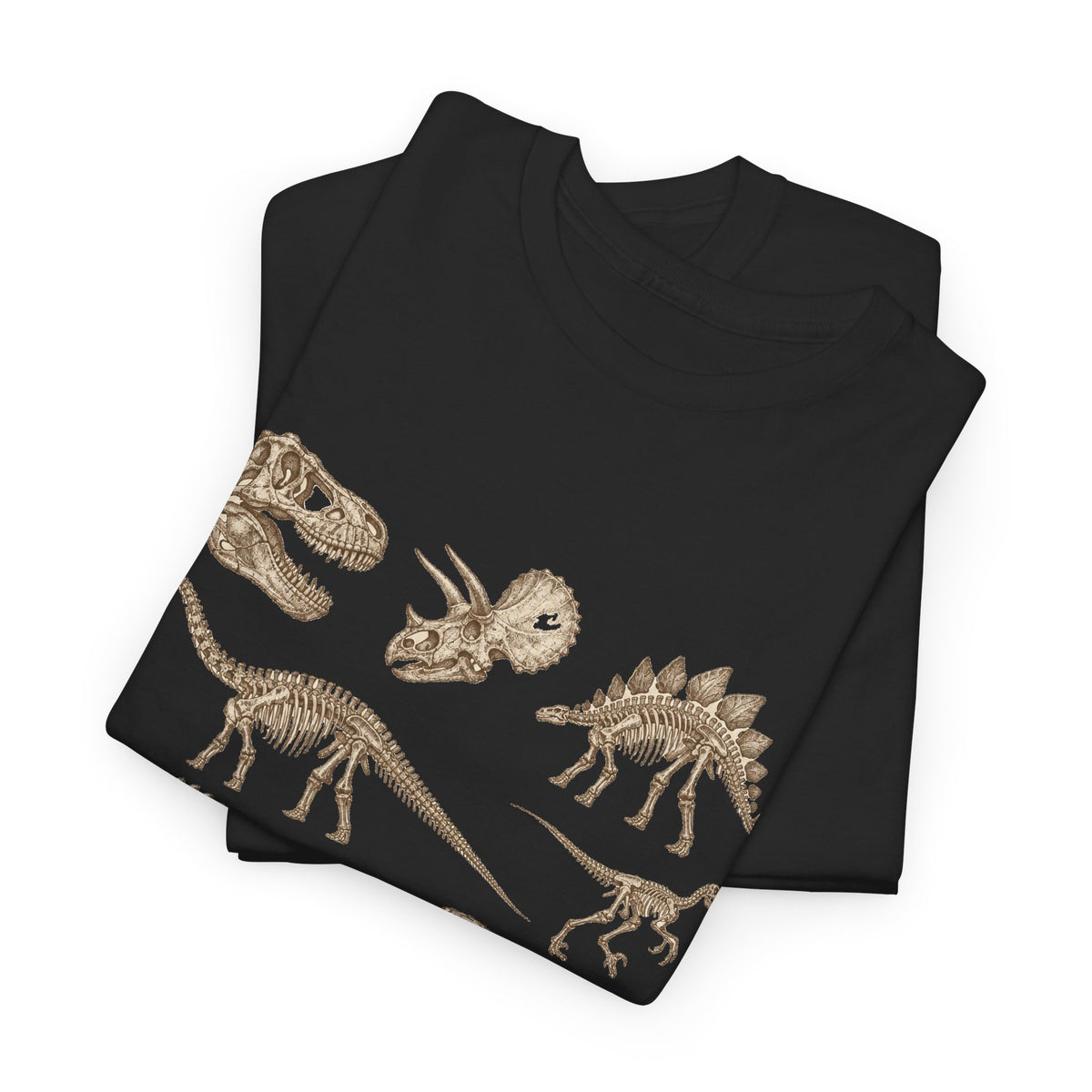 Dinosaur Skeleton Fossils T-Shirt Vintage Paleontology Chart