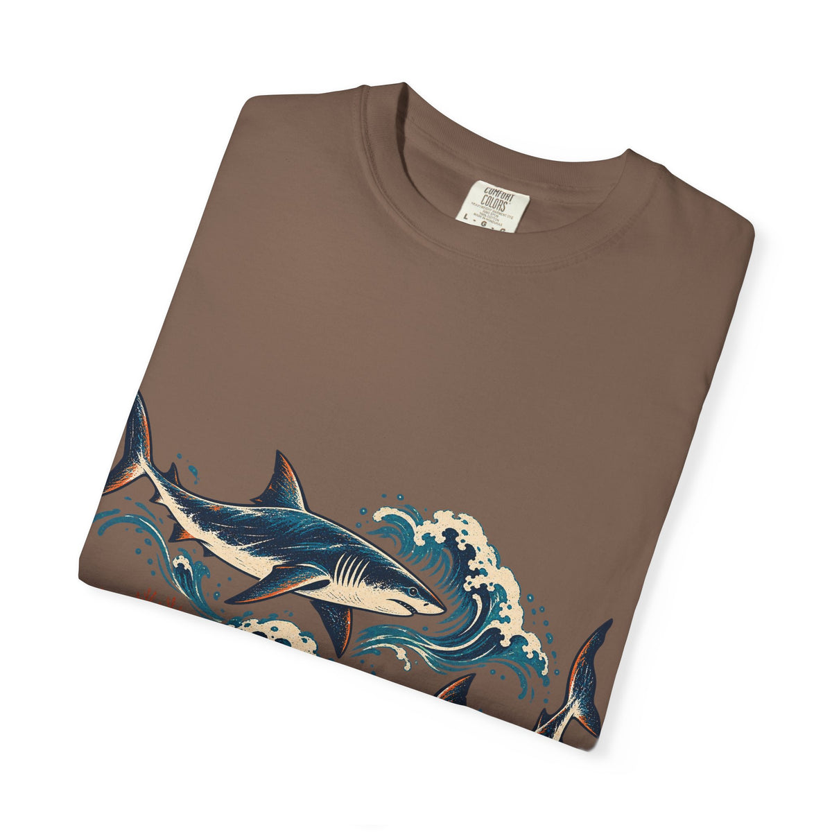 Great White Sharks Ukiyo Wave Tee Japanese Woodblock Shark Ocean Coral Shirt
