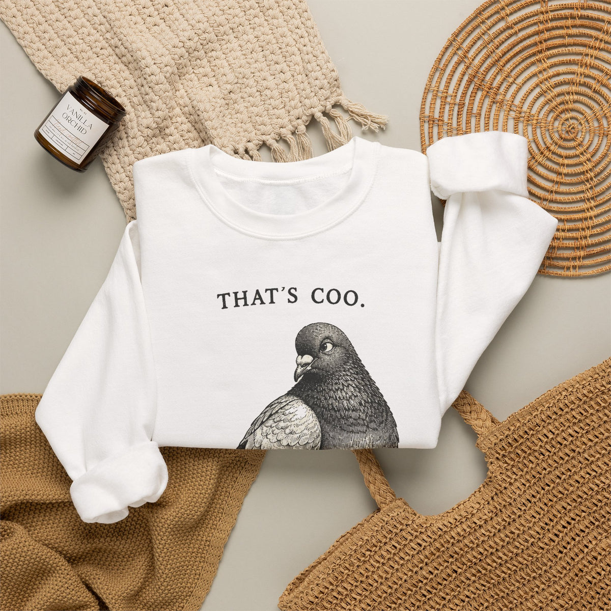 Thats Coo Pigeon Sketch Sweatshirt Minimal Bird Pun