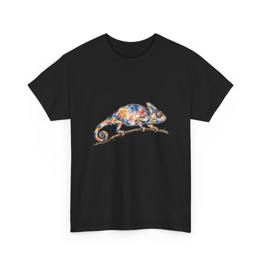 Watercolor Chameleon T-Shirt Ink Art Lizard on Branch Reptile Tee