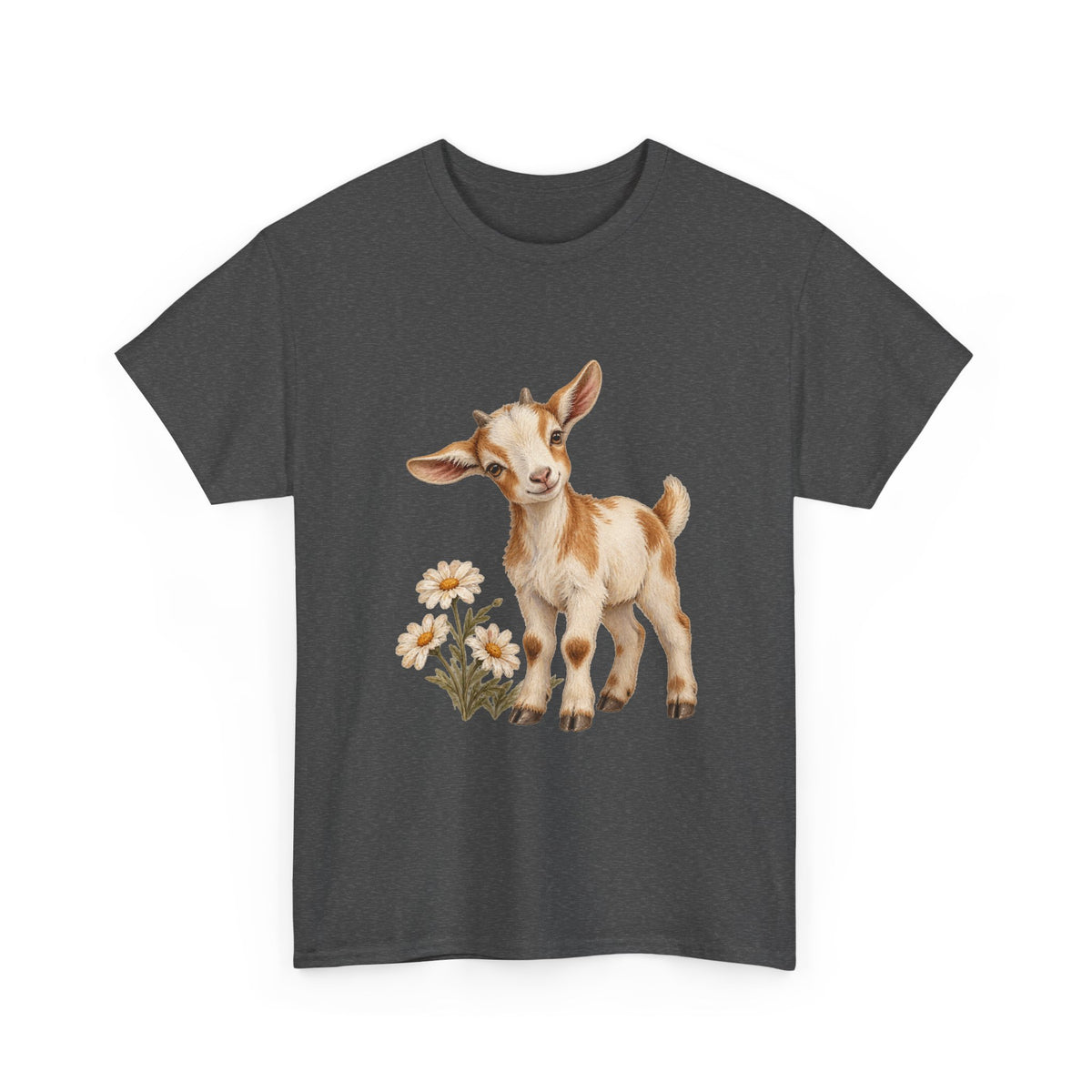 Spotted Baby Goat Daisies Tee Cute Kid Goat Daisy Flowers Farm Animal Shirt