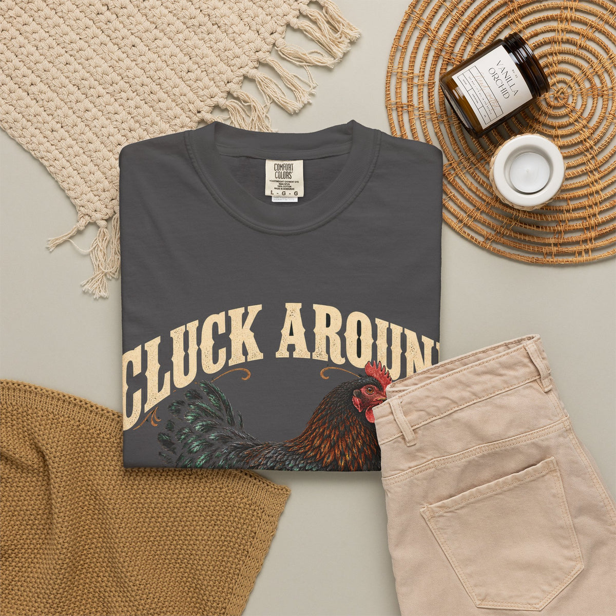 Cluck Around and Find Out Black Hen Tee Funny Chicken FAFO Pun Shirt