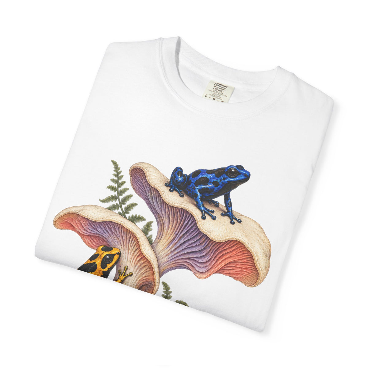 Poison Dart Frogs Mushroom Forest Tee Colorful Dart Frog Fungi Fern Wildlife Shirt