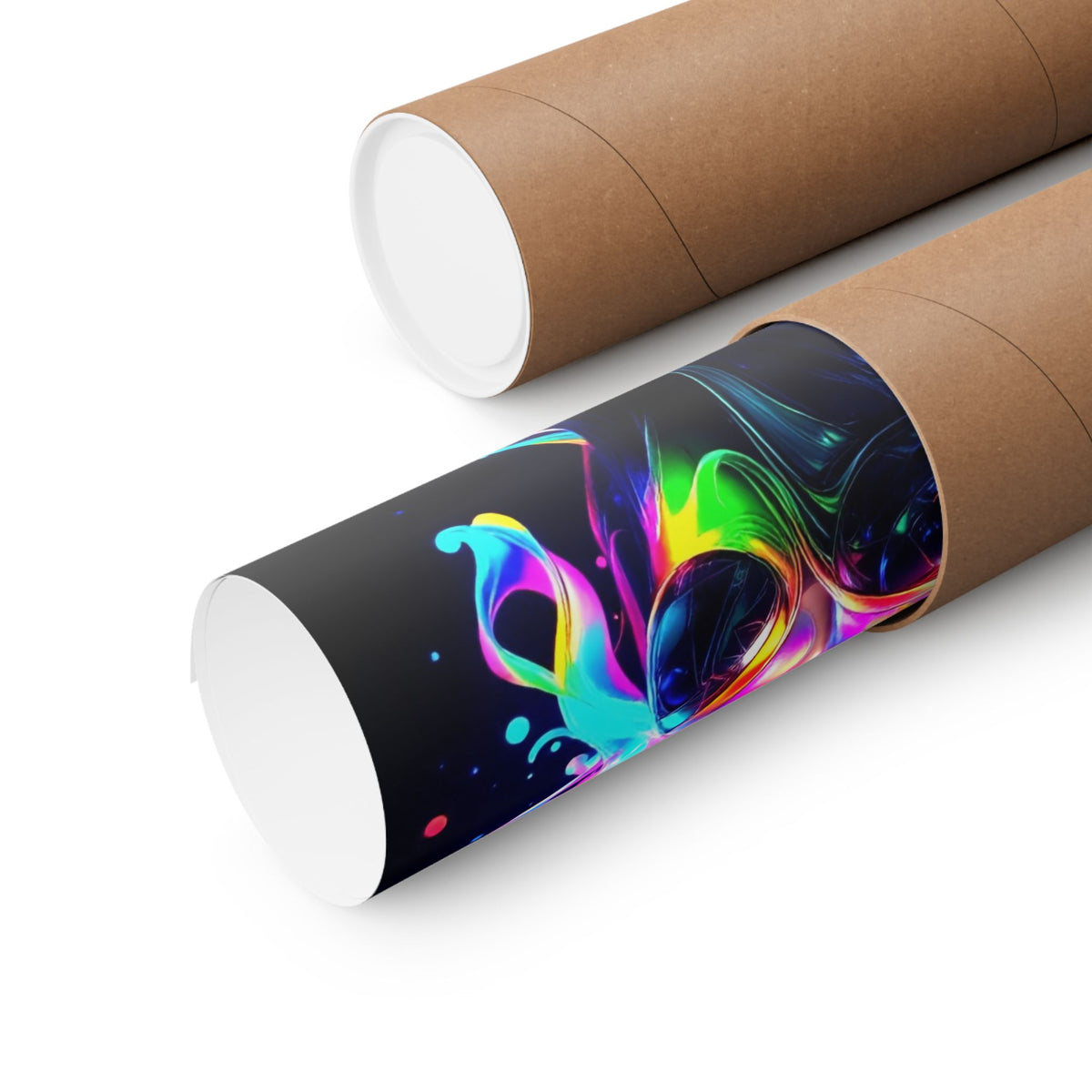 Neon Splash Rainbow Hair Woman Poster Matte Vertical Wall Art