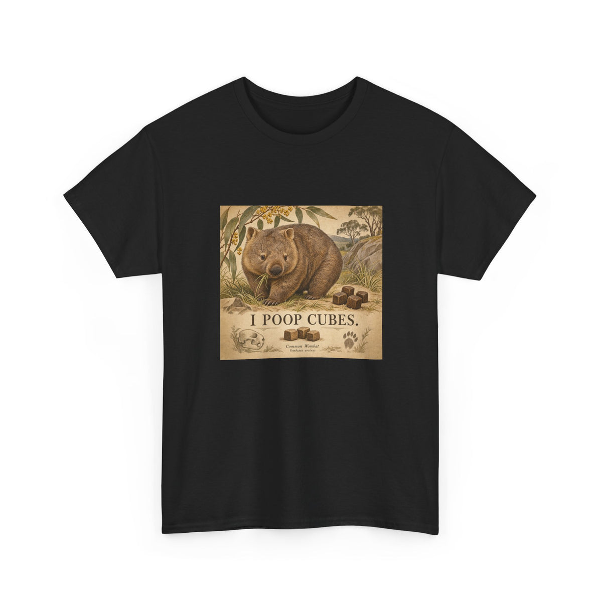 I Poop Cubes T-Shirt Common Wombat Vintage Naturalist Funny Tee
