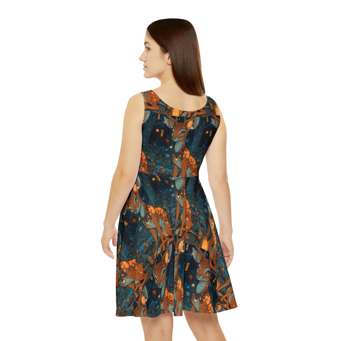 Anime Deer Women's Skater Dress - Cool and Interesting Design