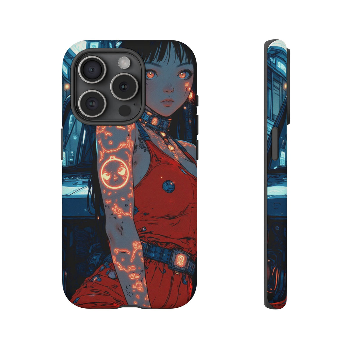 Tattooed Girl Neon Car Tough Phone Case iPhone Samsung Pixel