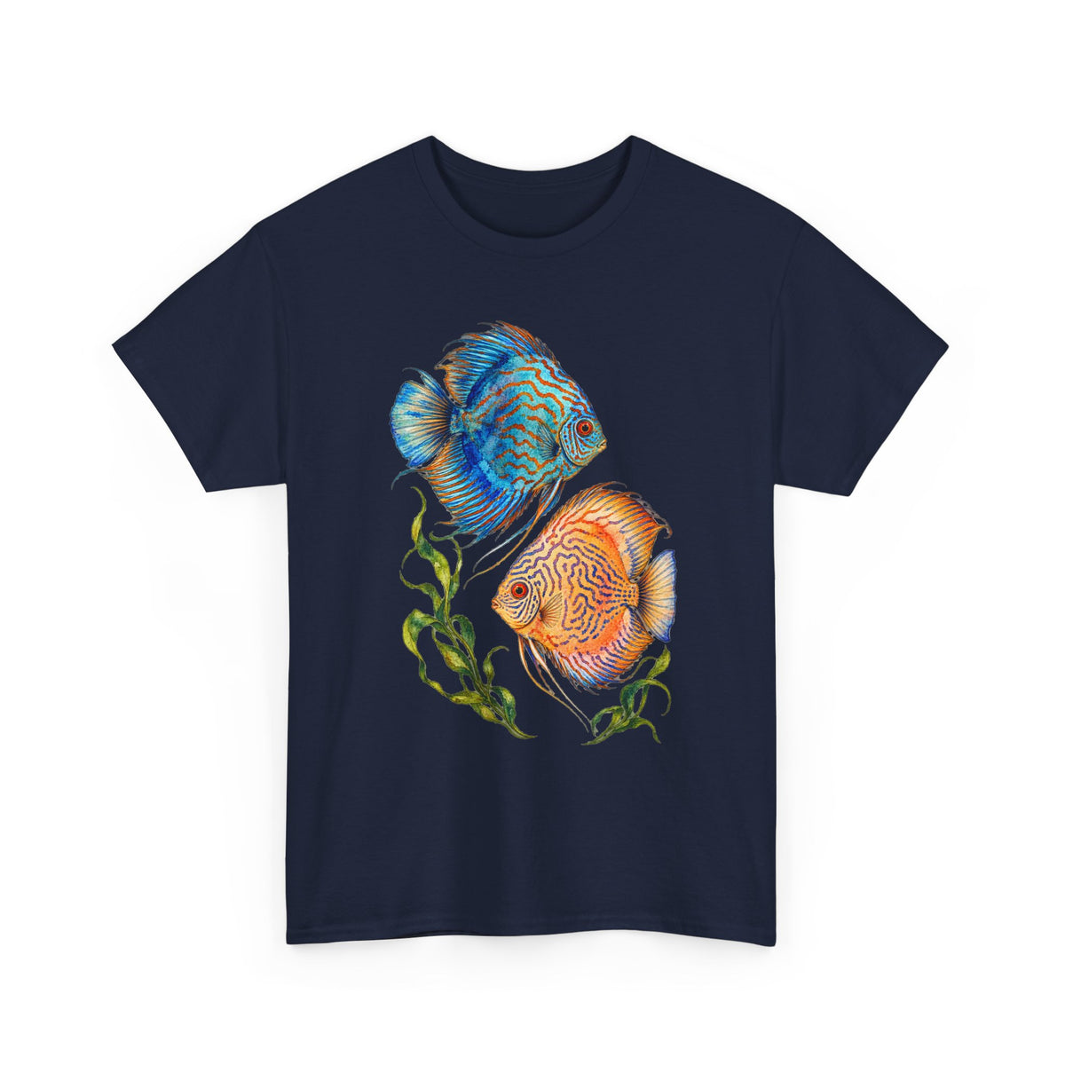 Discus Fish Duo Tee Watercolor Tropical Aquarium Fish Pair Fishkeeping Shirt