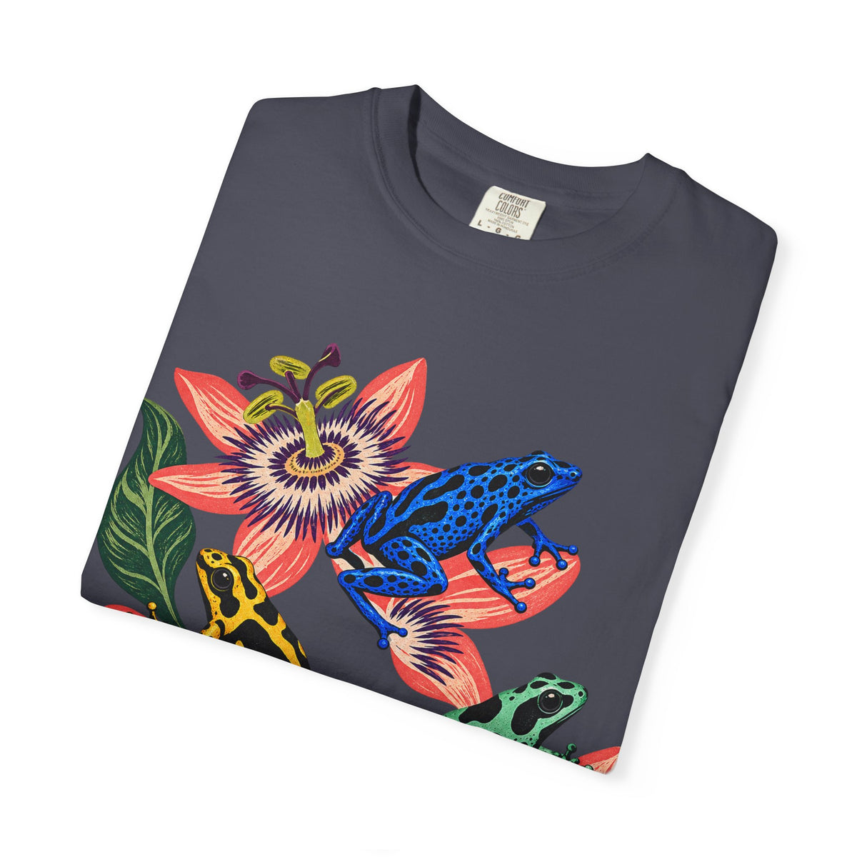 Poison Dart Frogs Passion Flowers Tee Colorful Dart Frog Tropical Flower Wildlife Shirt