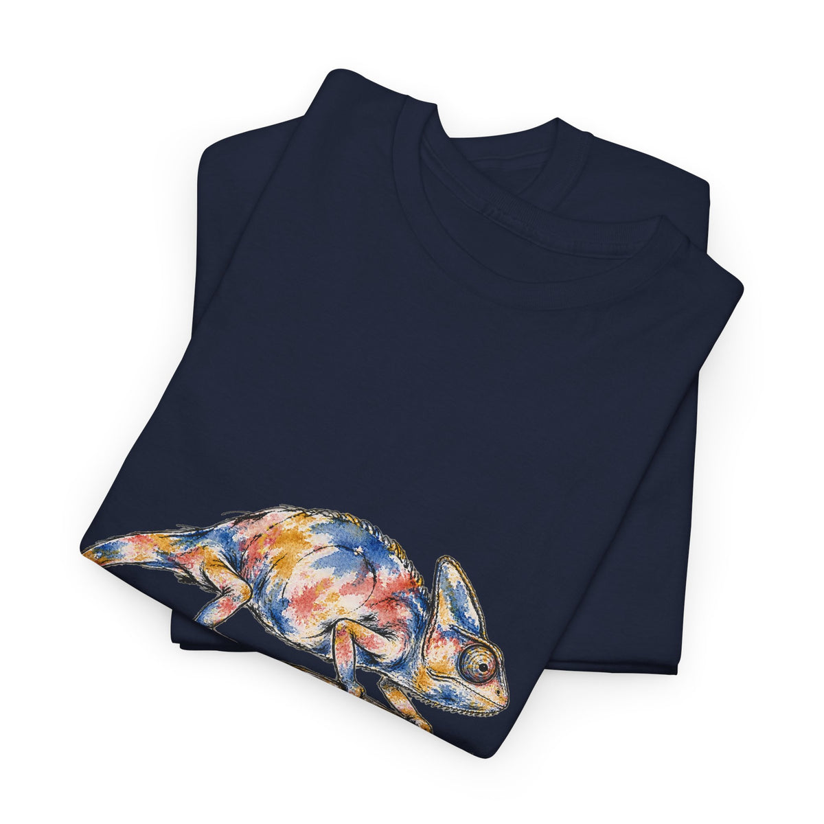 Watercolor Chameleon T-Shirt Ink Art Lizard on Branch Reptile Tee