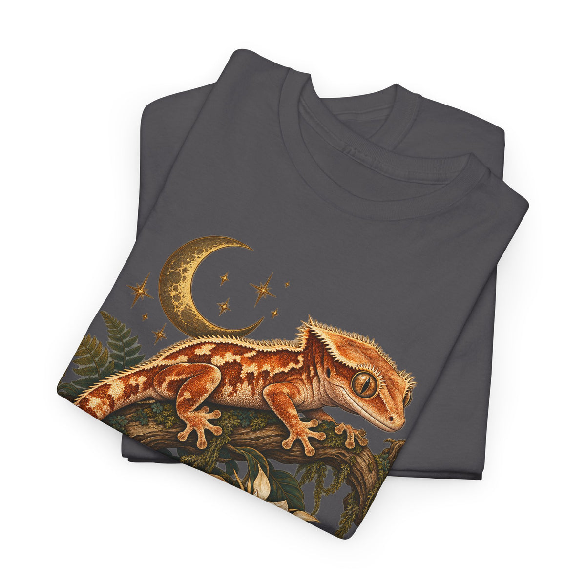 Crested Gecko Moon T-Shirt Night Bloom Reptile Stars Tee