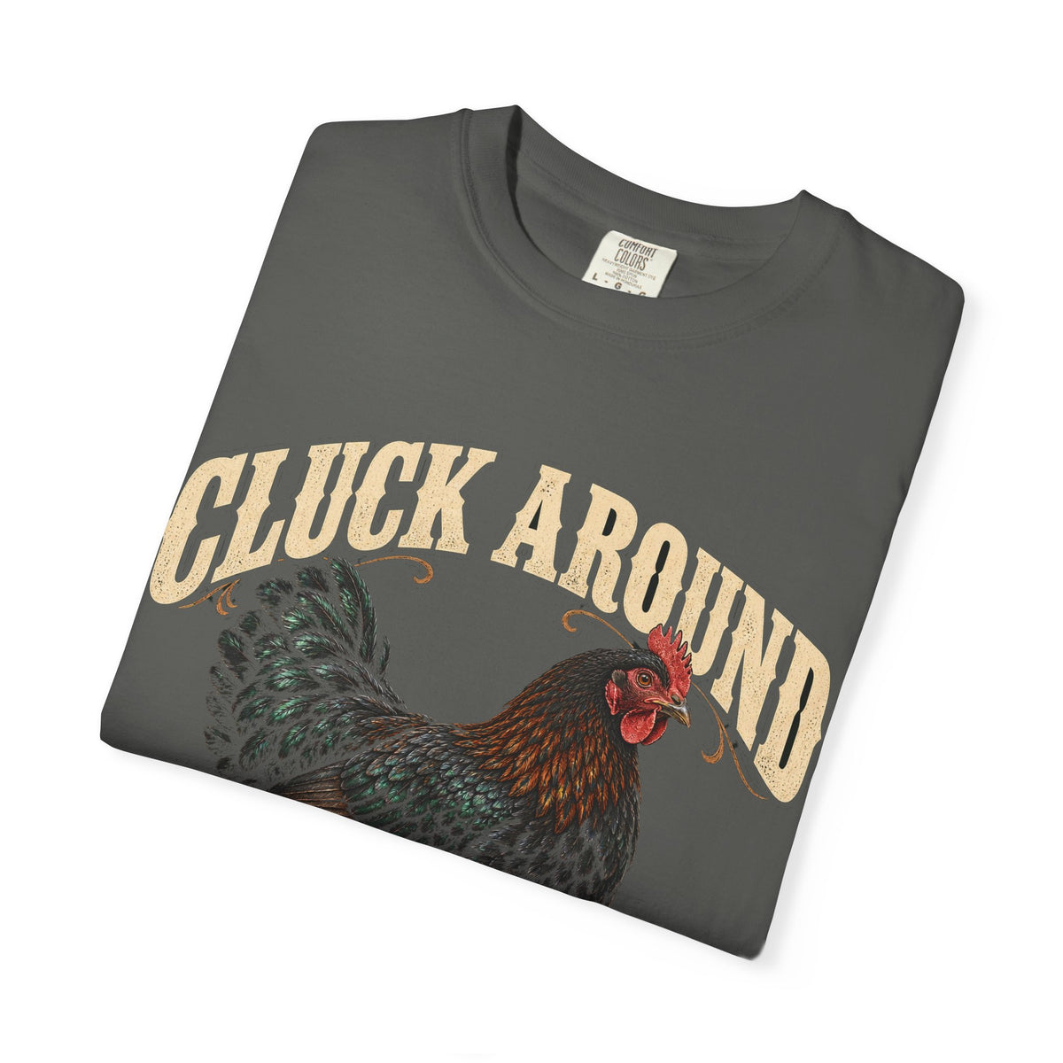 Cluck Around and Find Out Black Hen Tee Funny Chicken FAFO Pun Shirt