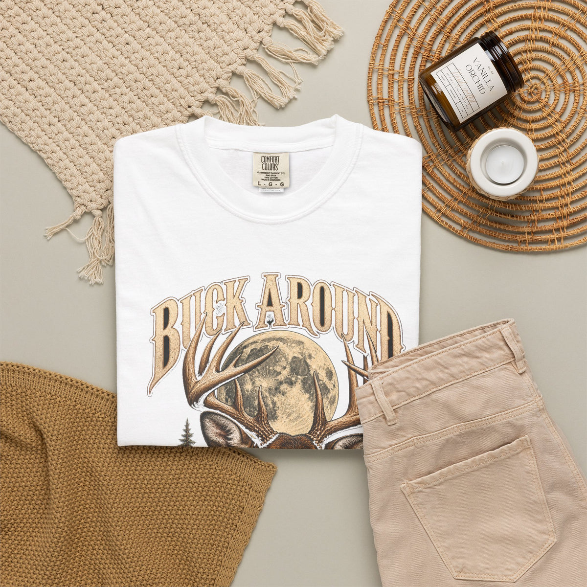 Buck Around and Find Out Moon Pines Deer Tee Funny Hunting FAFO Pun Shirt
