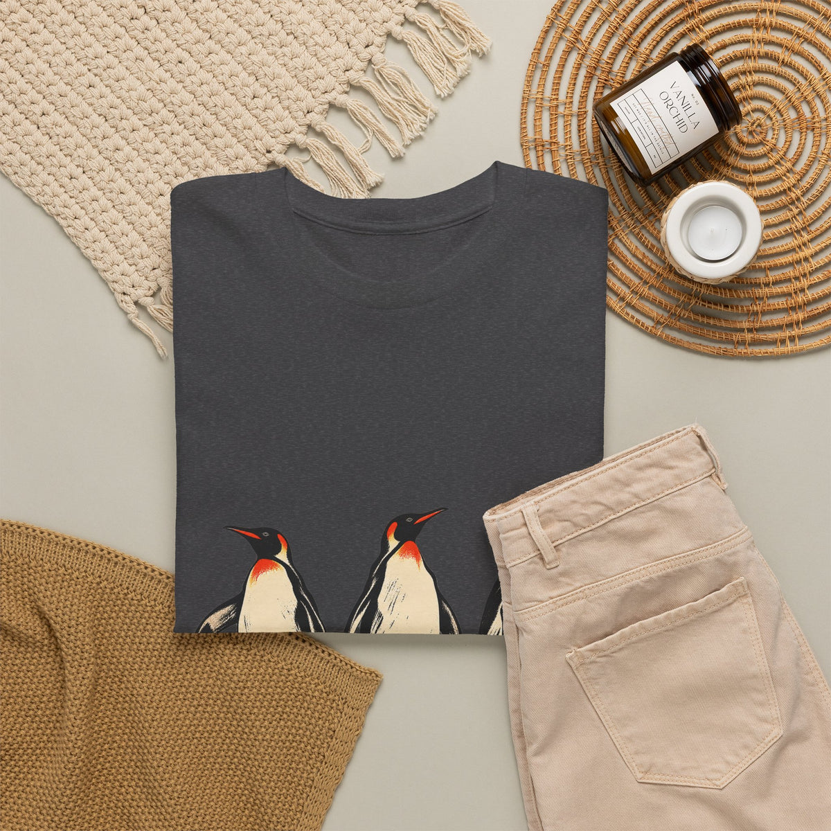 Three Penguins T-Shirt Emperor Penguin Trio Walking on Ice Antarctica Animal Tee