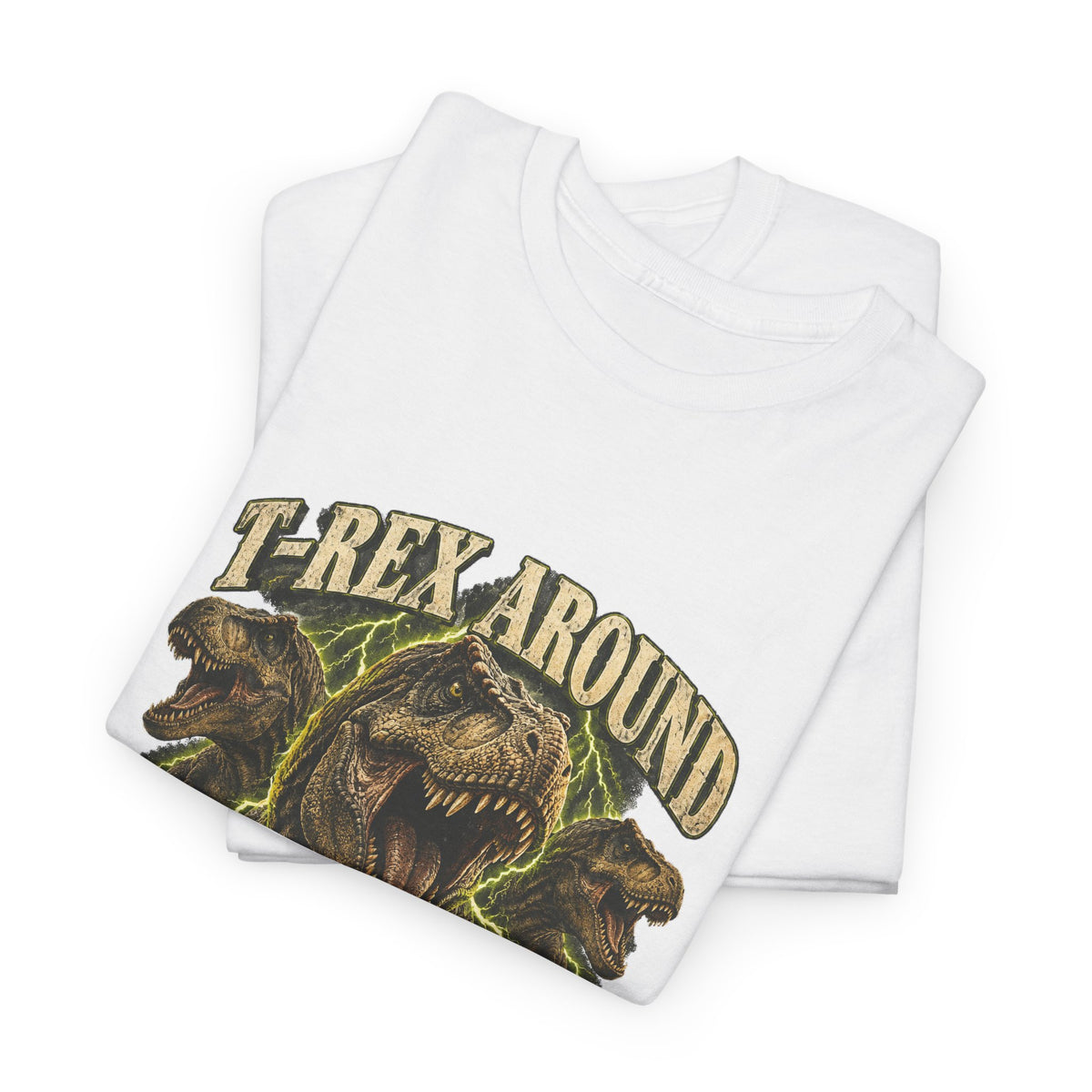 T-Rex Around and Find Out T-Shirt Funny Dinosaur Graphic Tee Retro 90s Style