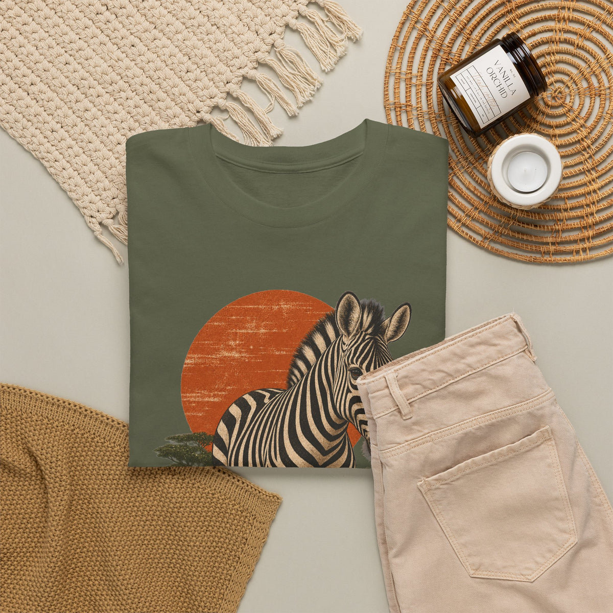 Zebra Acacia Sun T-Shirt African Savanna Wildlife Tee