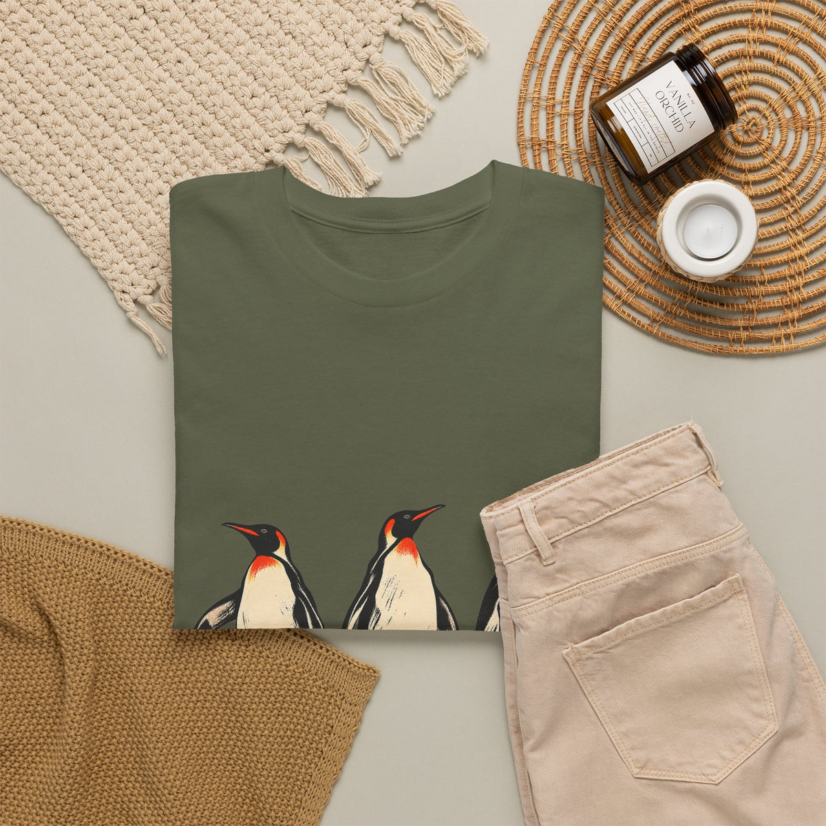 Three Penguins T-Shirt Emperor Penguin Trio Walking on Ice Antarctica Animal Tee