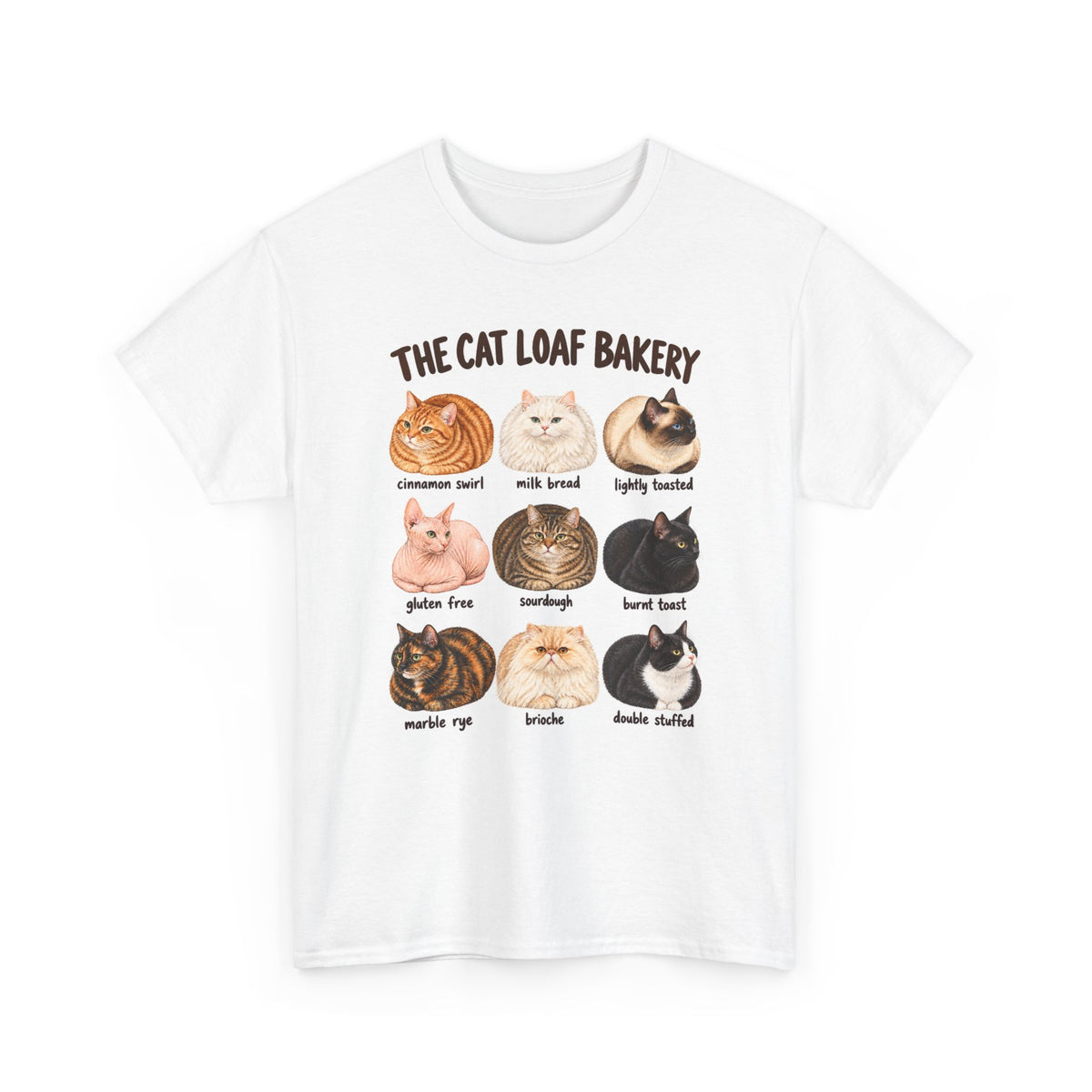 The Cat Loaf Bakery T-Shirt Funny Cat Bread Pun Loaf Cats Tee