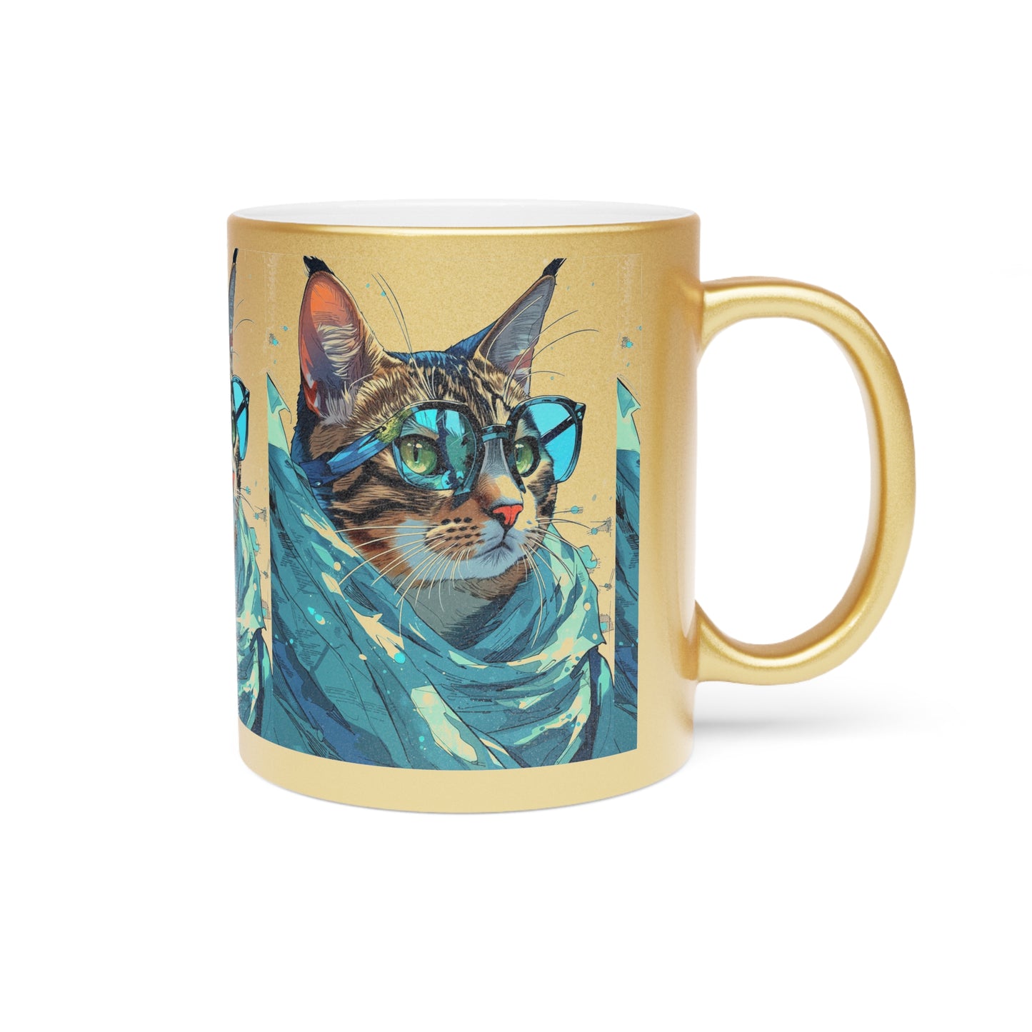 Cat Metallic Mug (Silver\Gold)