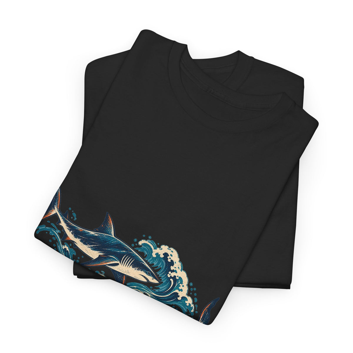 Great White Sharks Ukiyo Wave Tee Japanese Woodblock Shark Ocean Coral Shirt