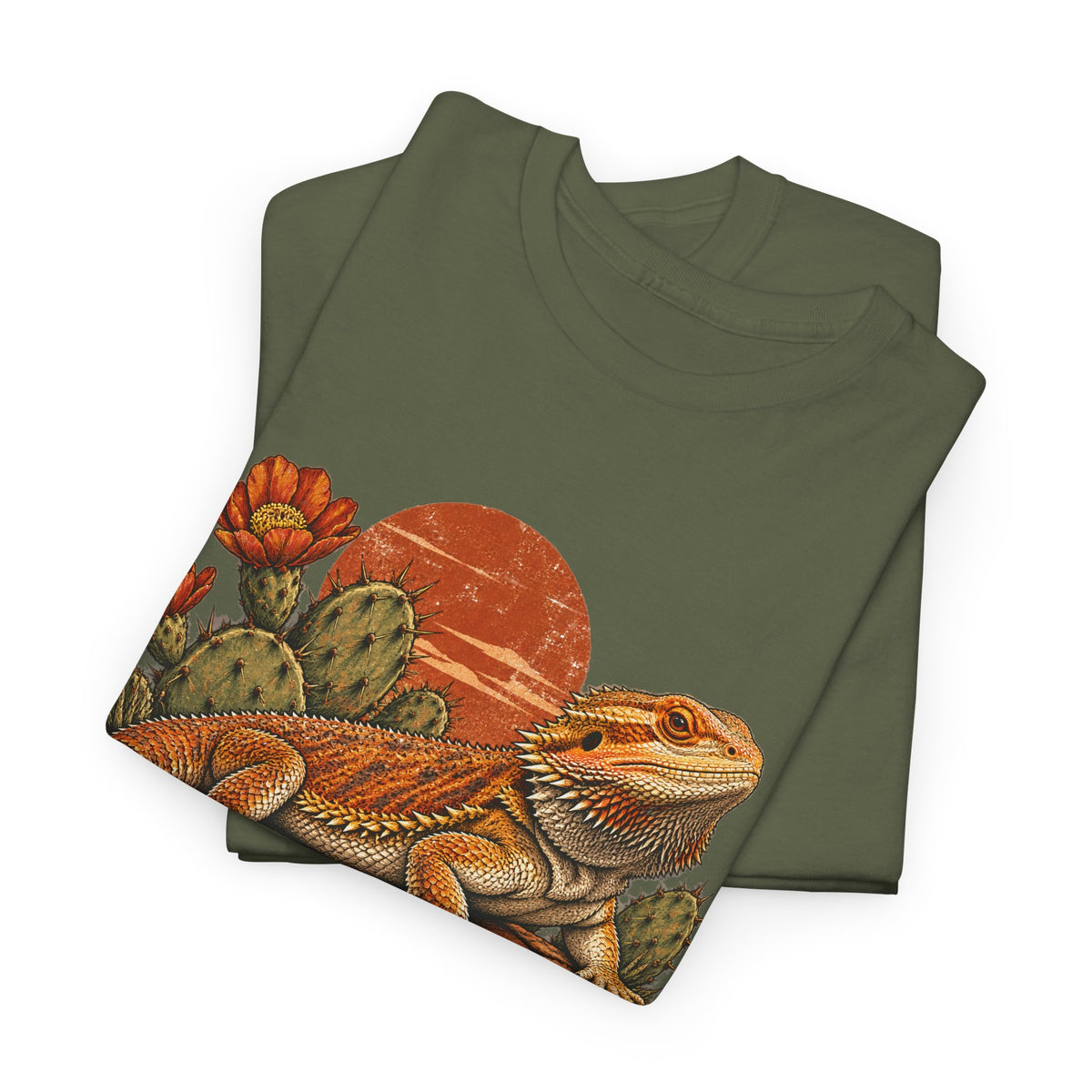 Bearded Dragon Desert Sun T-Shirt Cactus Southwest Lizard Tee