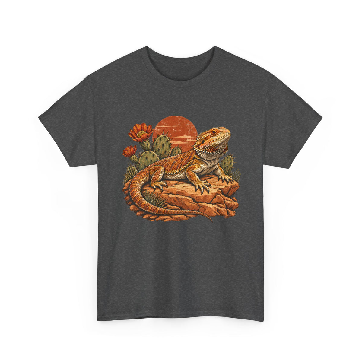 Bearded Dragon Desert Sun T-Shirt Cactus Southwest Lizard Tee