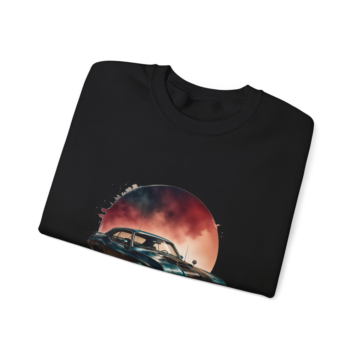 Vintage Black Muscle Car Crewneck Sweatshirt Unisex Graphic Pullover