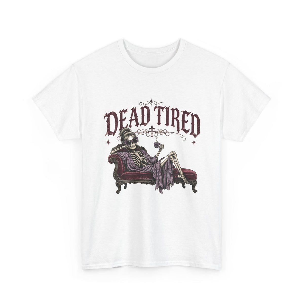 Dead Tired Skeleton T-Shirt Funny Gothic Fainting Couch