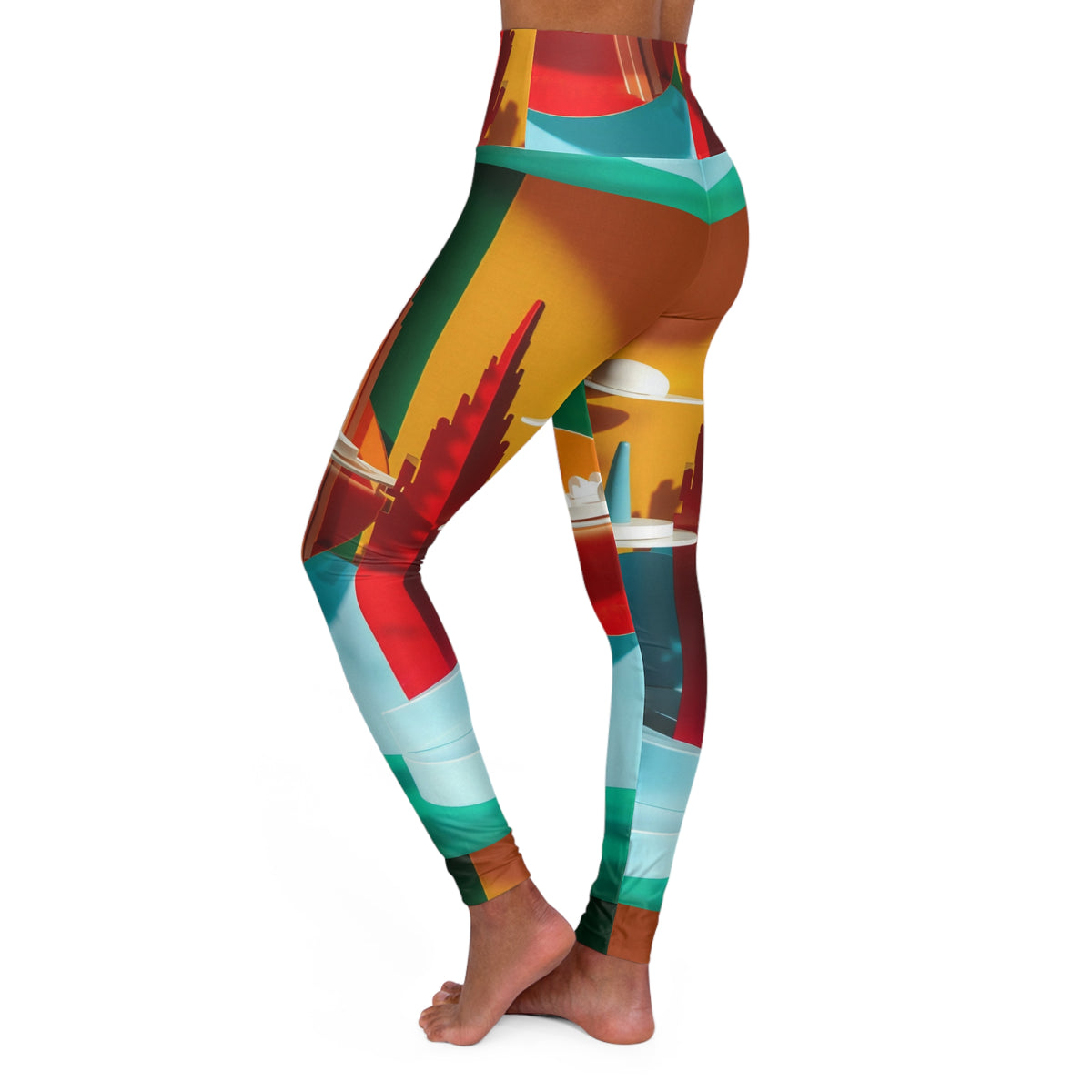 Surreal Retro Sculpture Pool Leggings High Waisted Yoga Pants