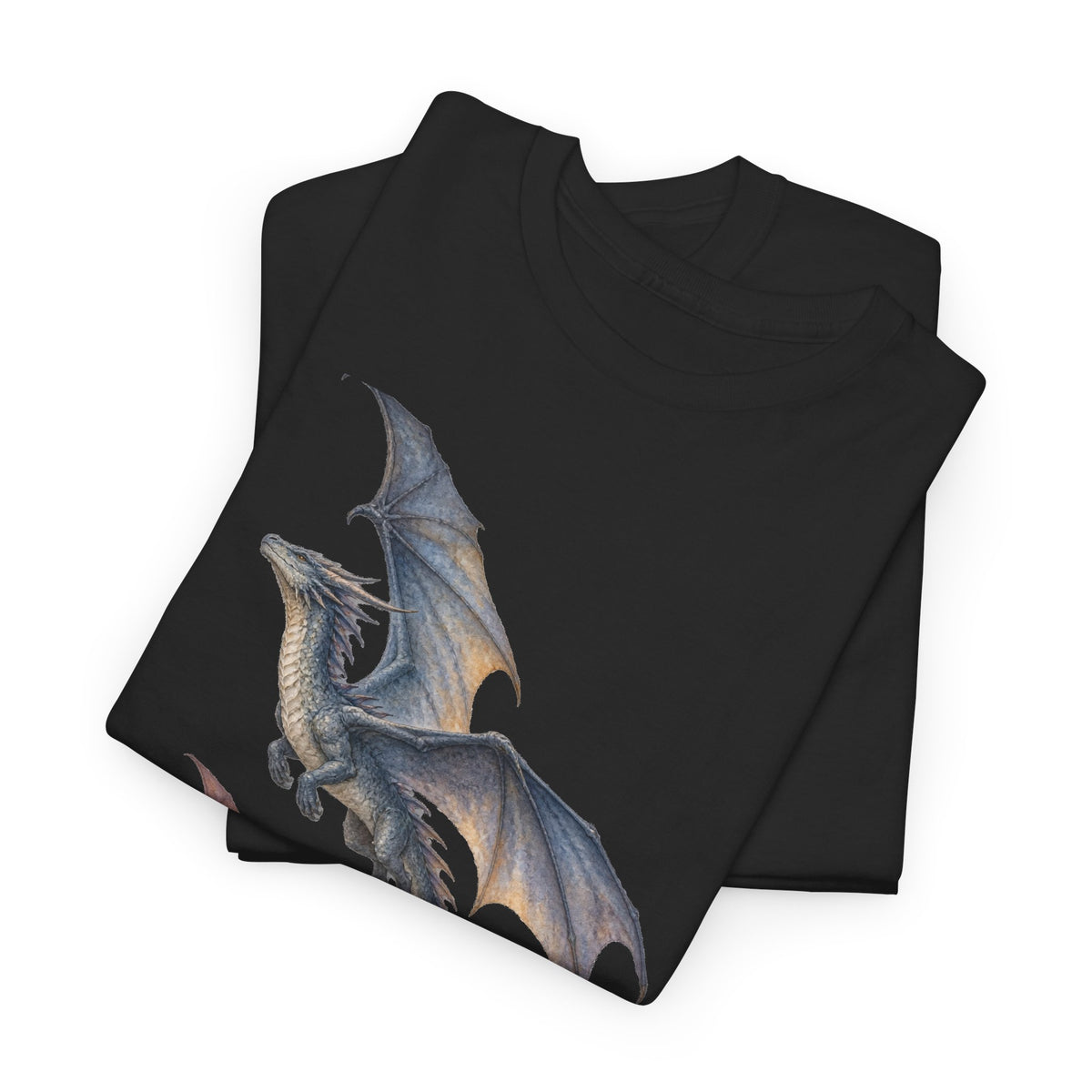Twin Dragons Mountain Flight T-Shirt Fantasy Dragons Snowy Mountains Pine Forest Tee