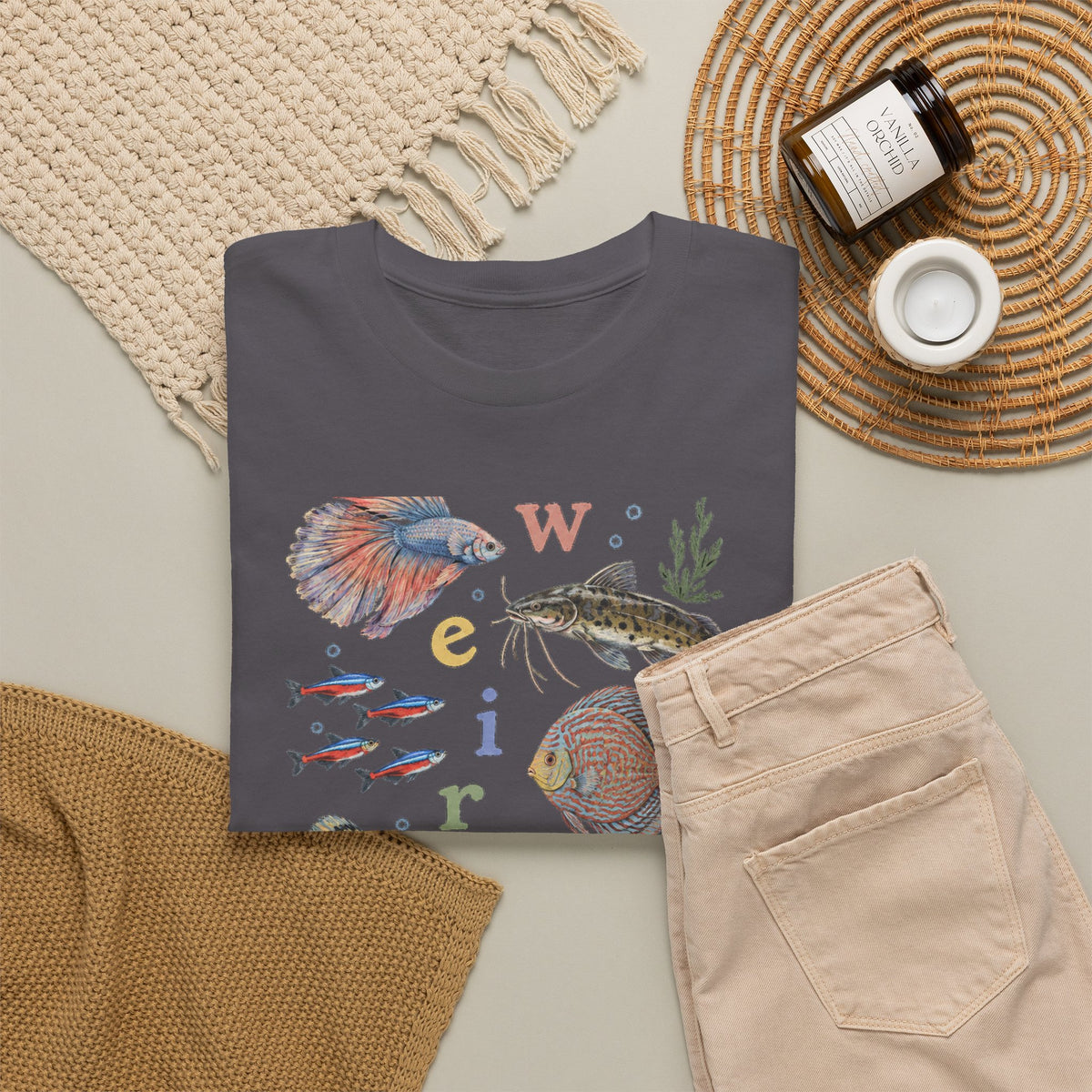 Weird Fishes T-Shirt Aquarium Fish Collage Betta Discus Neon Tetra Tee