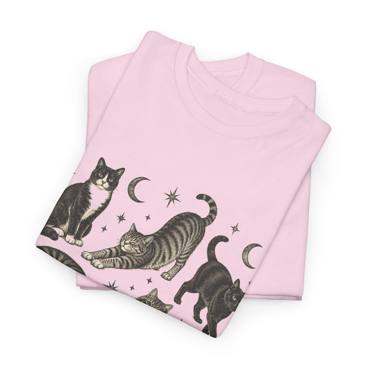 Vintage Cats and Moons T-Shirt Cute Cat Lover Celestial