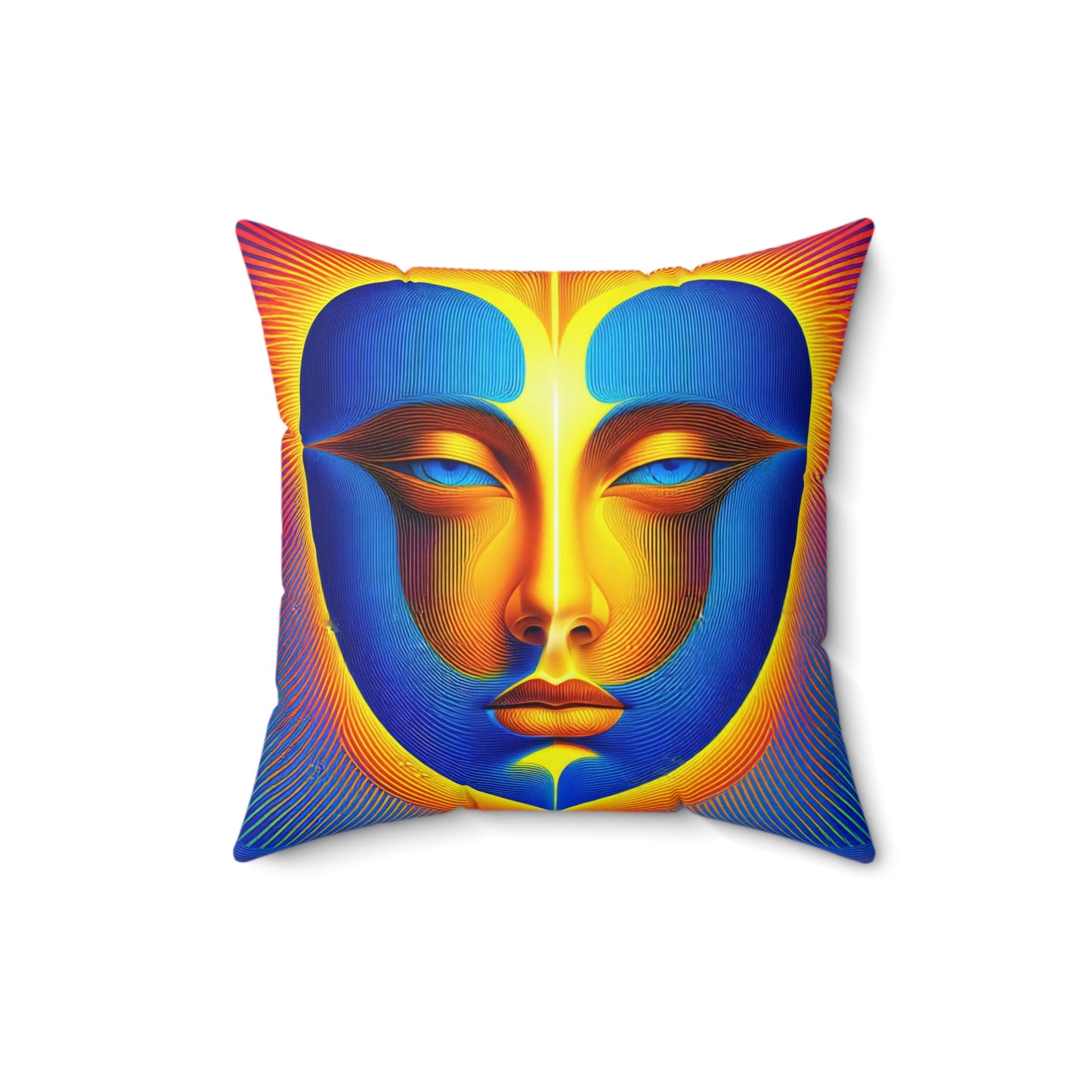 Faces Spun Polyester Square Pillow