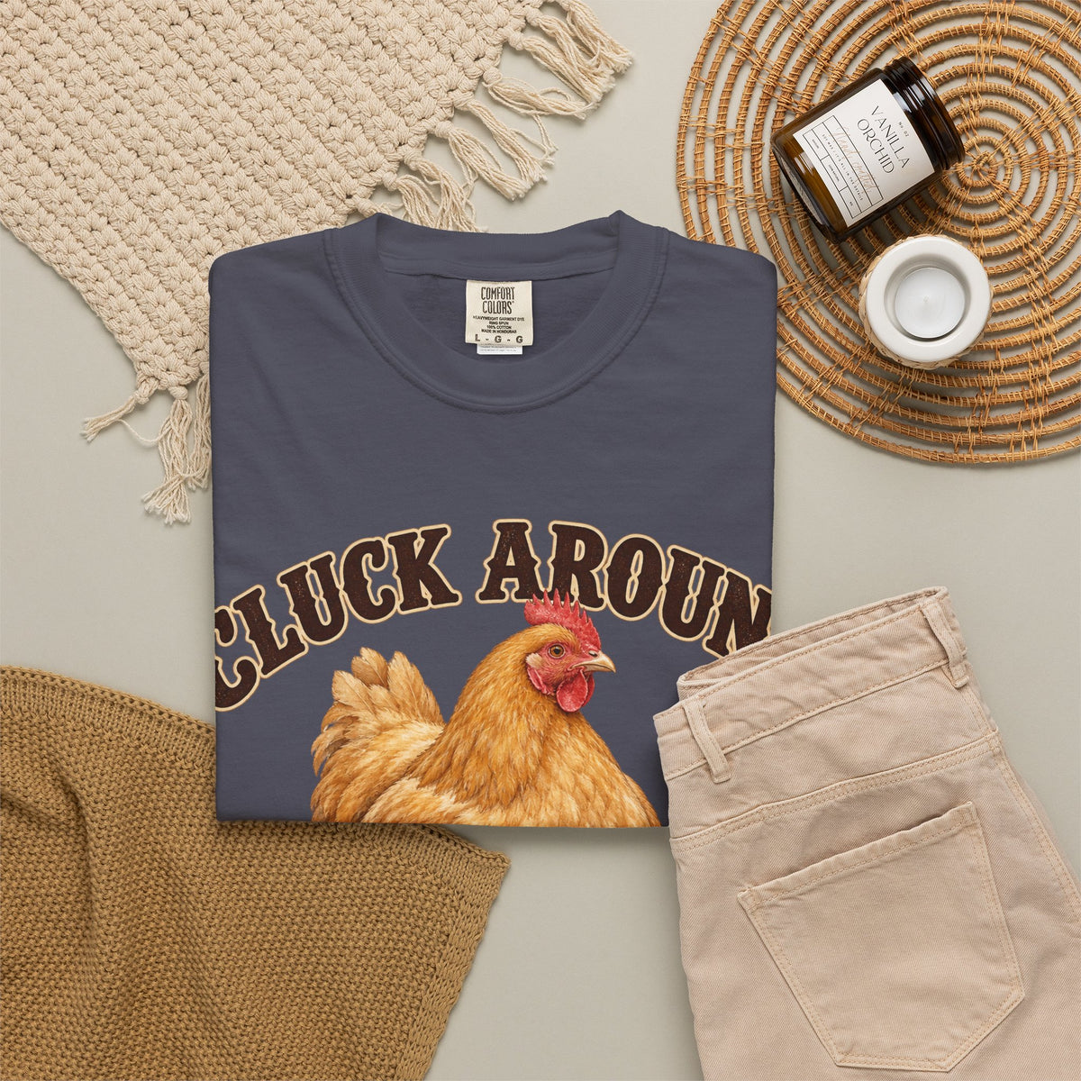 Cluck Around and Find Out Golden Hen Tee Funny Chicken FAFO Pun Shirt