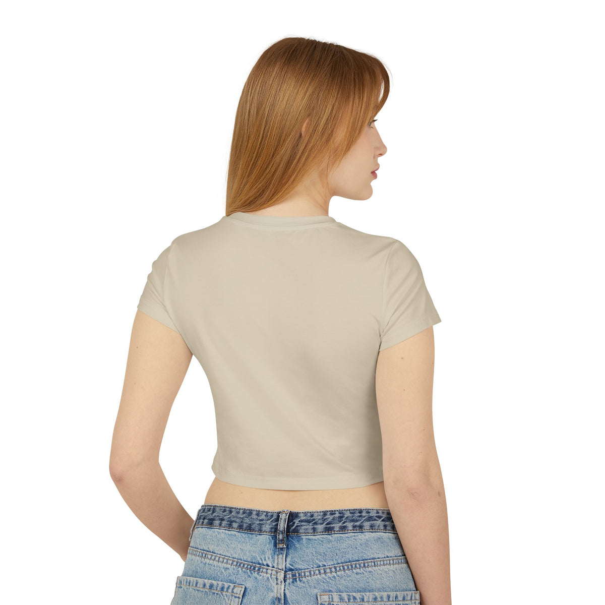 Gothic Rose Lady Portrait Baby Tee Womens Fitted Crop T-Shirt