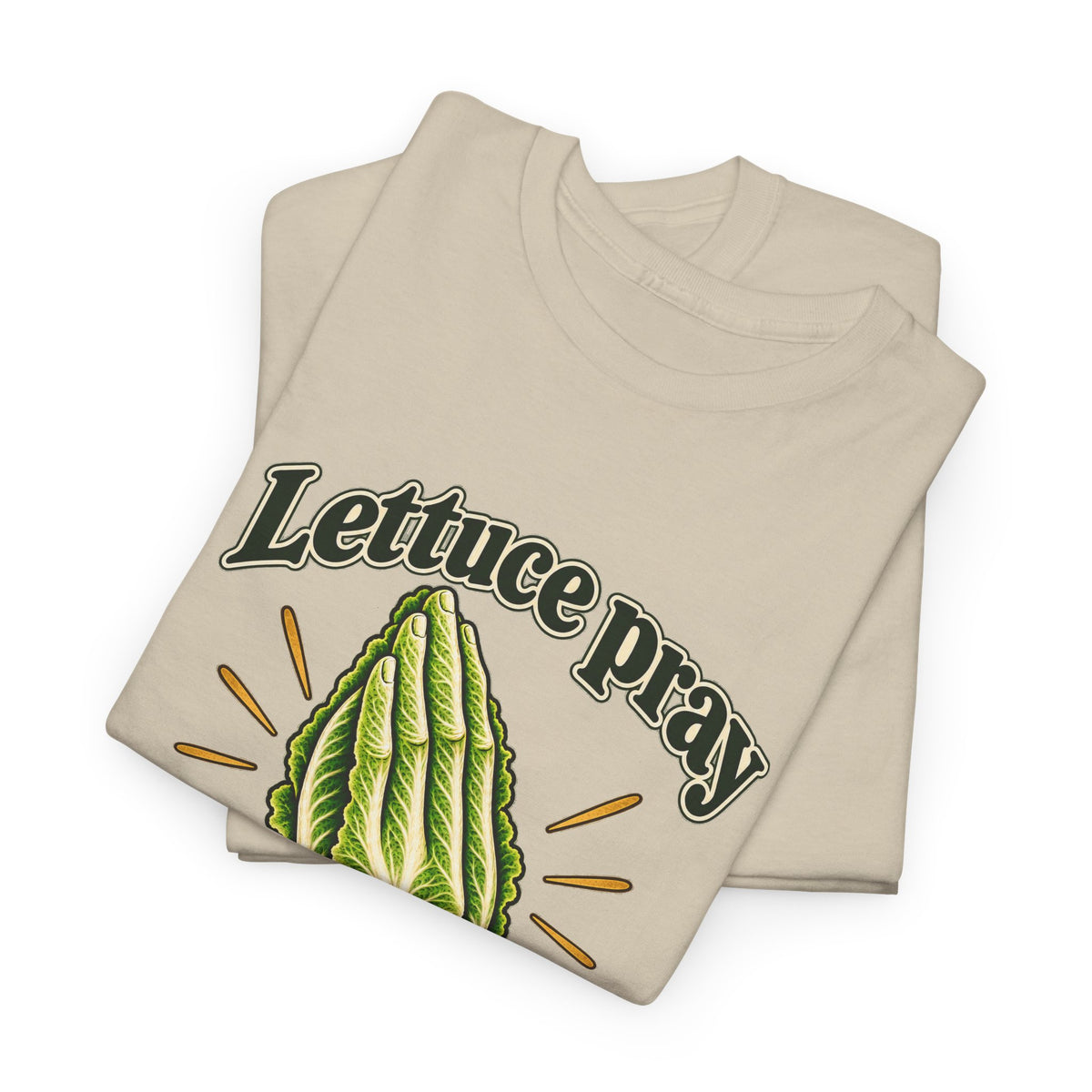 Lettuce Pray For One Another T-Shirt Funny Vegetable Pun Praying Hands Tee
