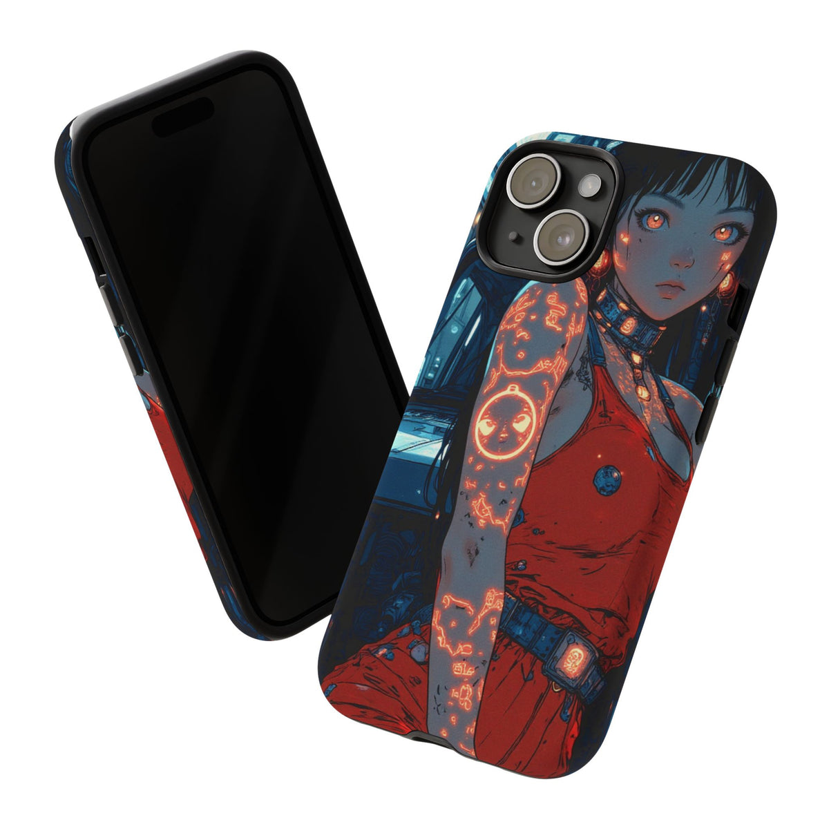 Tattooed Girl Neon Car Tough Phone Case iPhone Samsung Pixel