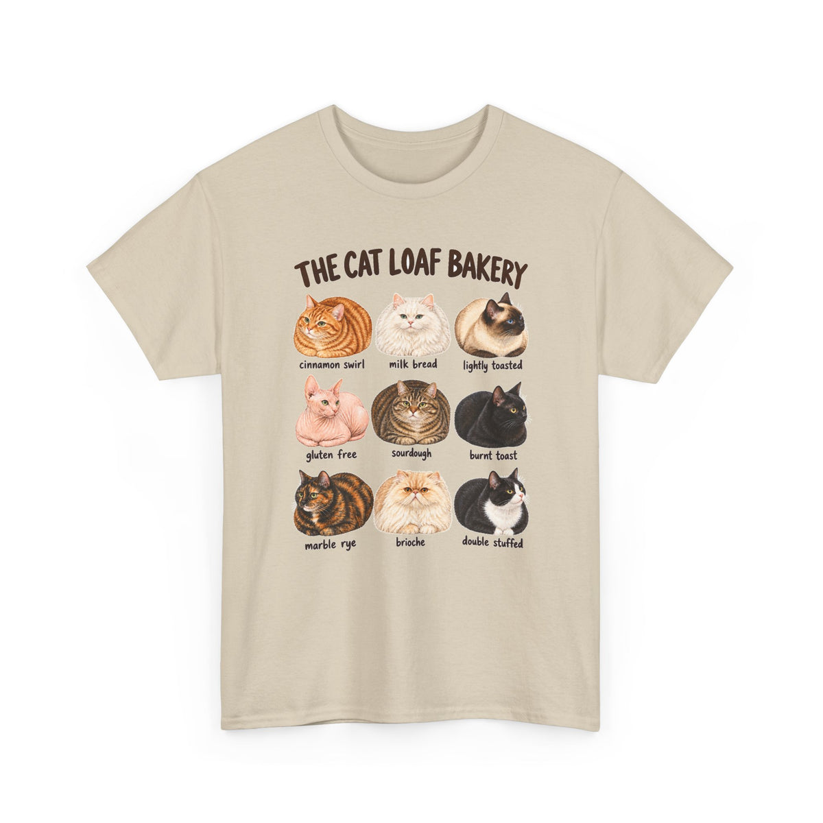 The Cat Loaf Bakery T-Shirt Funny Cat Bread Pun Loaf Cats Tee